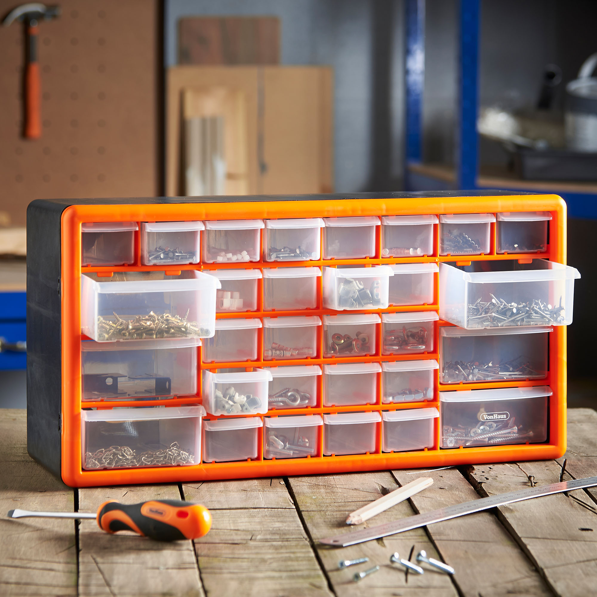 VonHaus 30 Drawer Parts Storage Organiser Home Garage