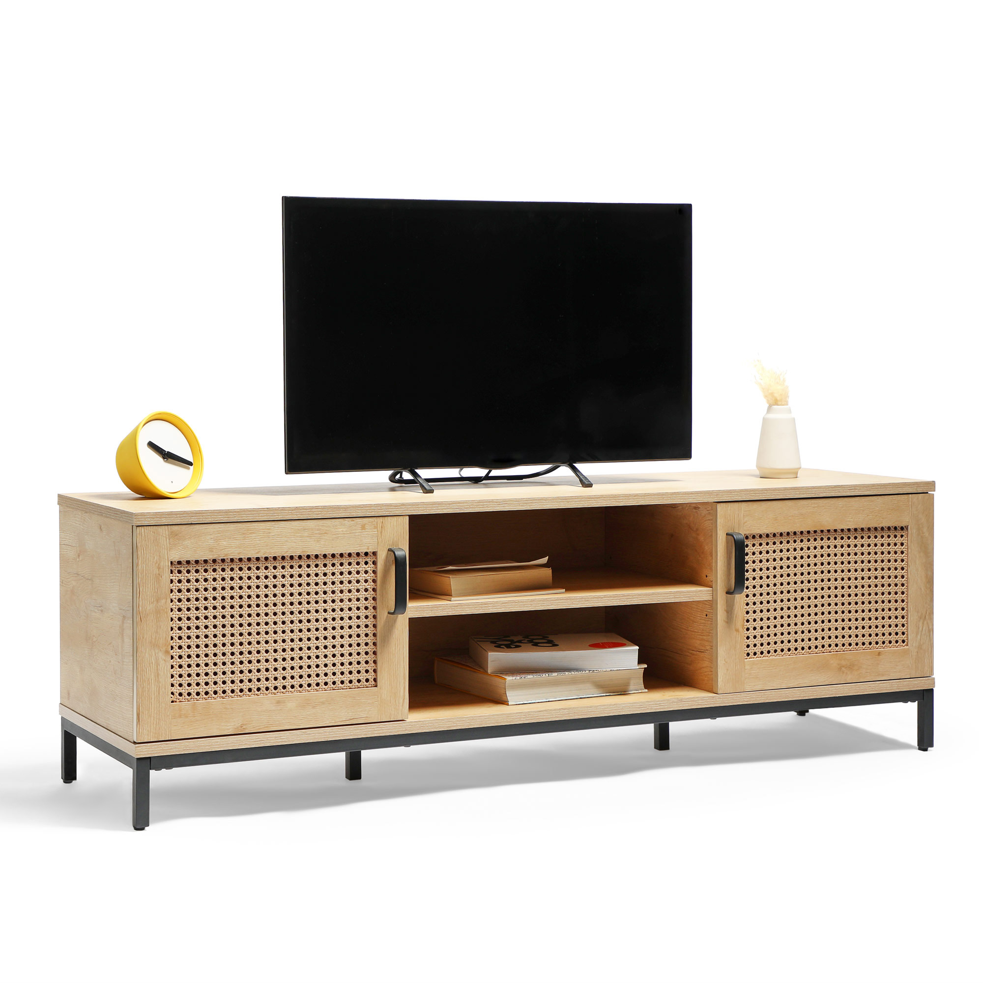 VonHaus Large Lena Rattan TV Unit