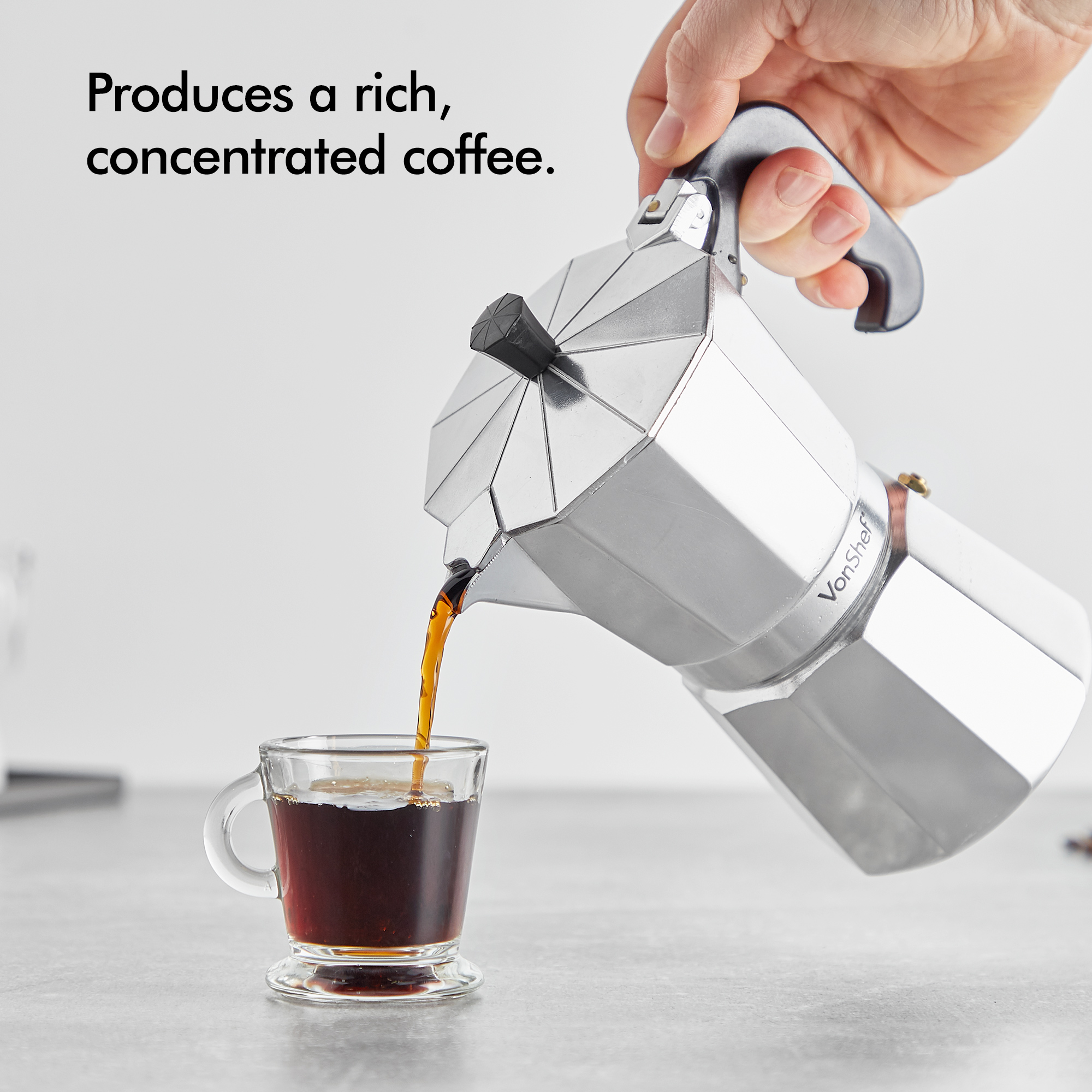 VonShef Coffee Percolator Moka Pot Stove Top Italian Style Espresso