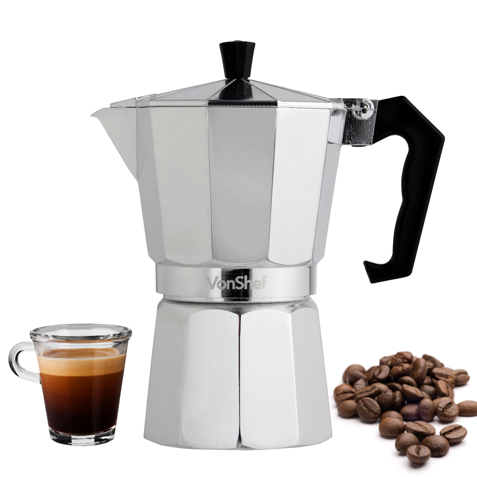 Sentinel VonShef 6 Cup 300ml Italian Espresso Stove Top Coffee Maker Percolator Pot Sentinel VonShef 6 Cup 300ml Italian Espresso Stove Top Coffee Maker Percolator Pot