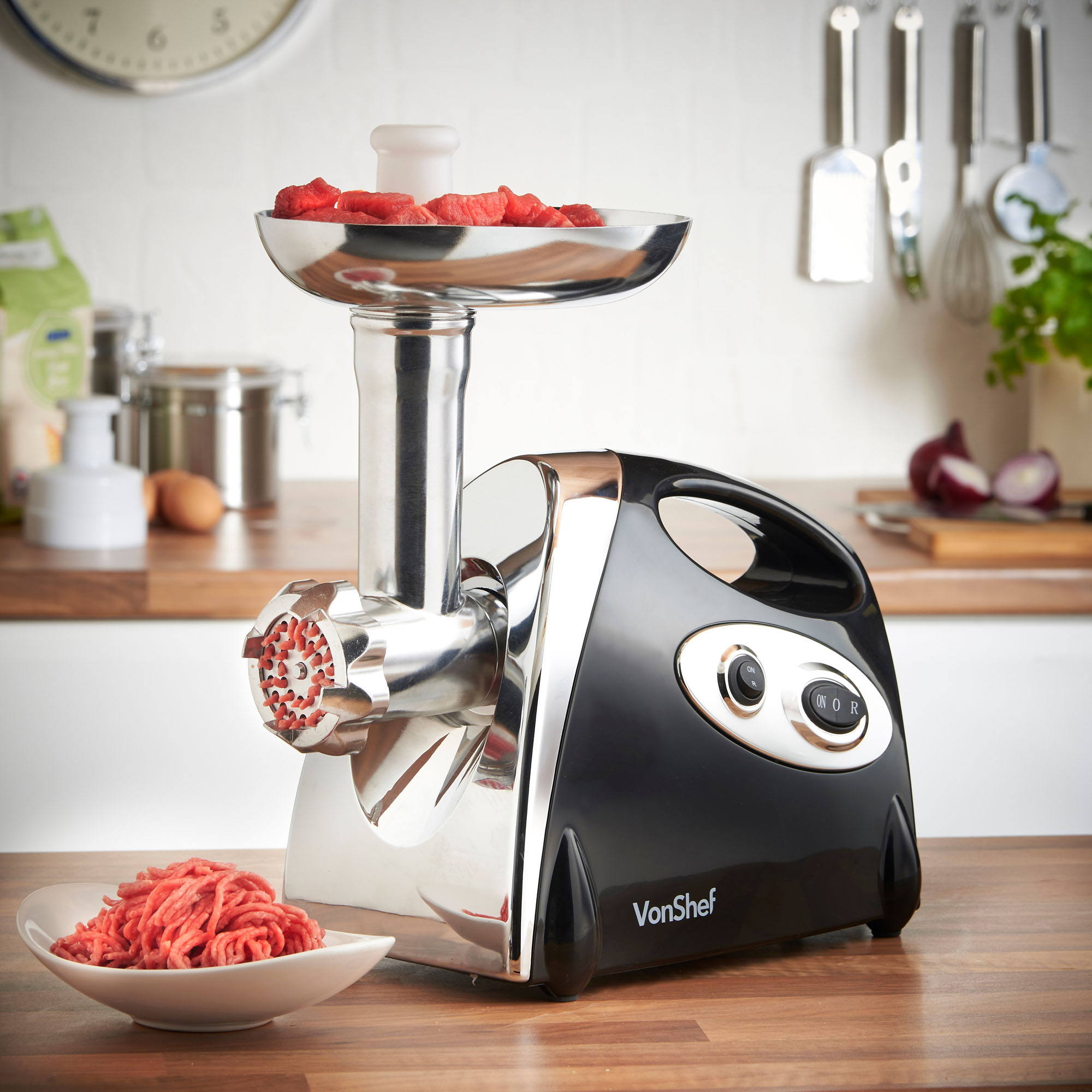 VonShef Electric Meat Grinder, Sausage & Kebbe Maker - Powerful 1200W ...