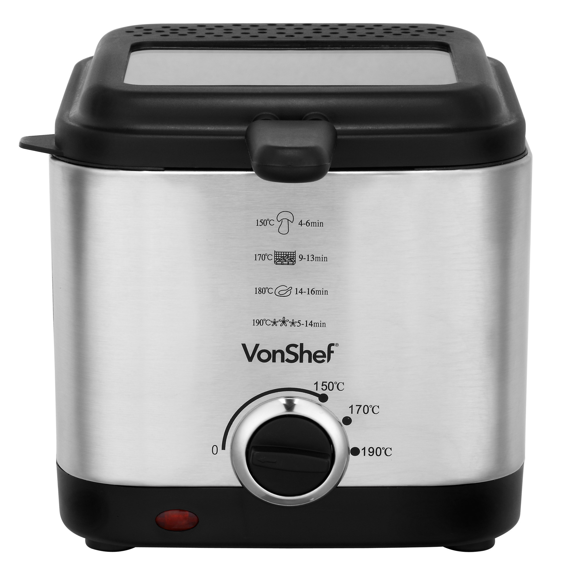 VonShef Deep Fat Fryer 1.5 Litre Chip Pan Basket Non Stick