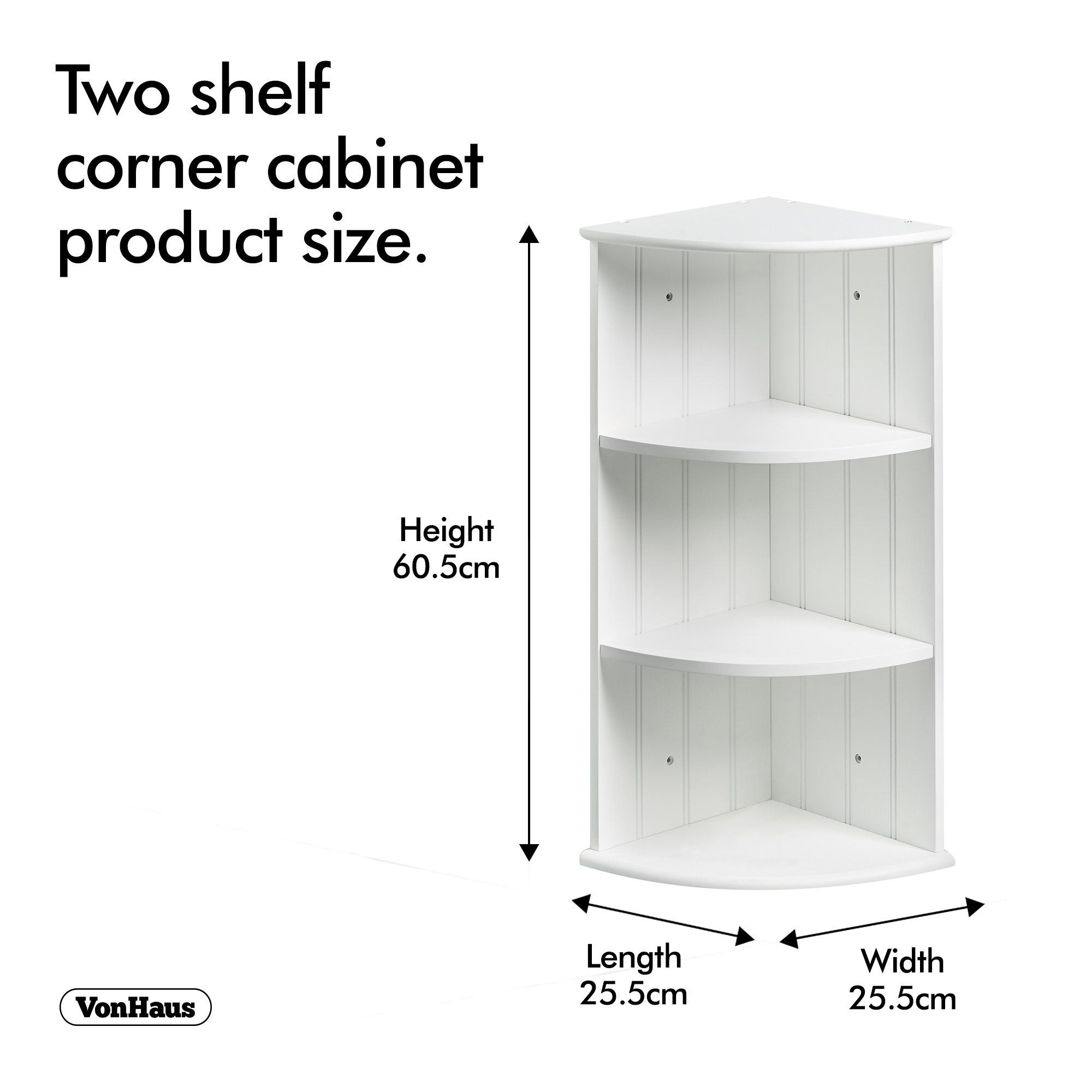 VonHaus Eckeregal im Kolonialstil Weiß mit zwei Regalen | eBay