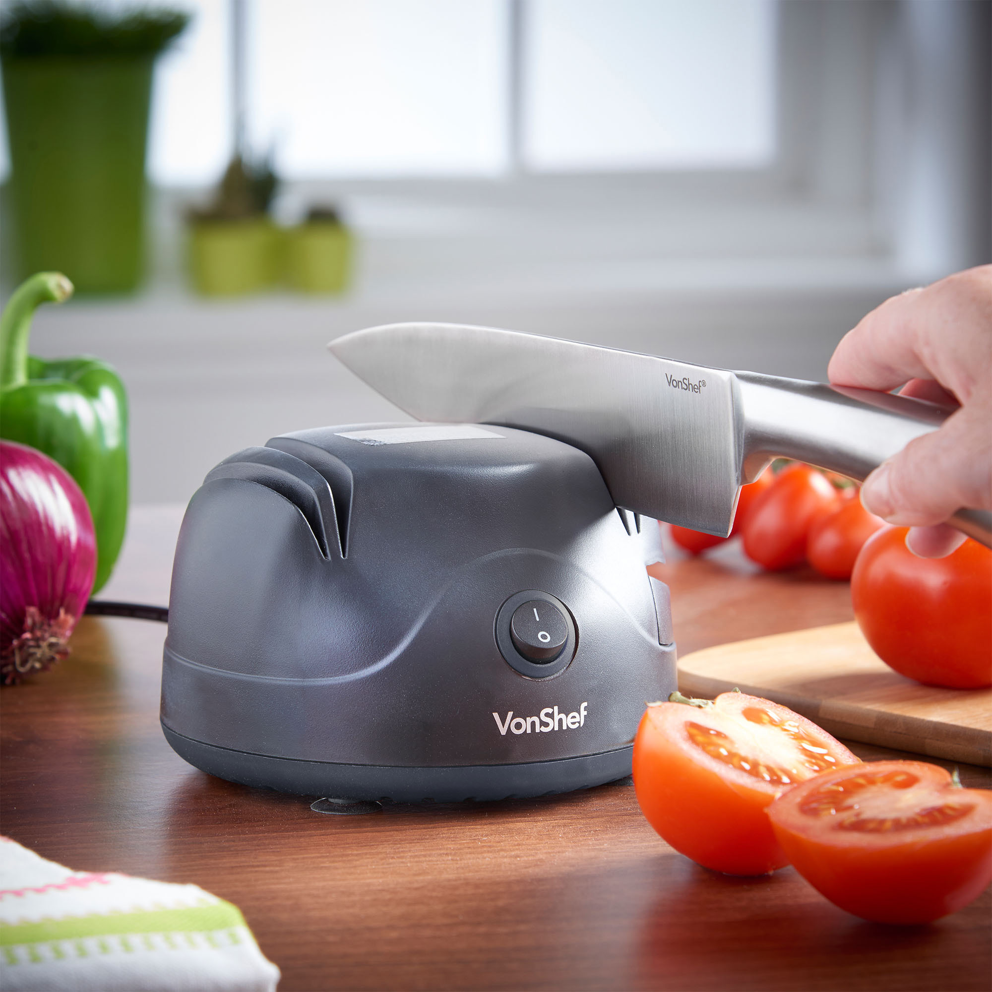 VonShef Electric Knife Sharpener With Scissor Screwdriver Honer Grinder ...