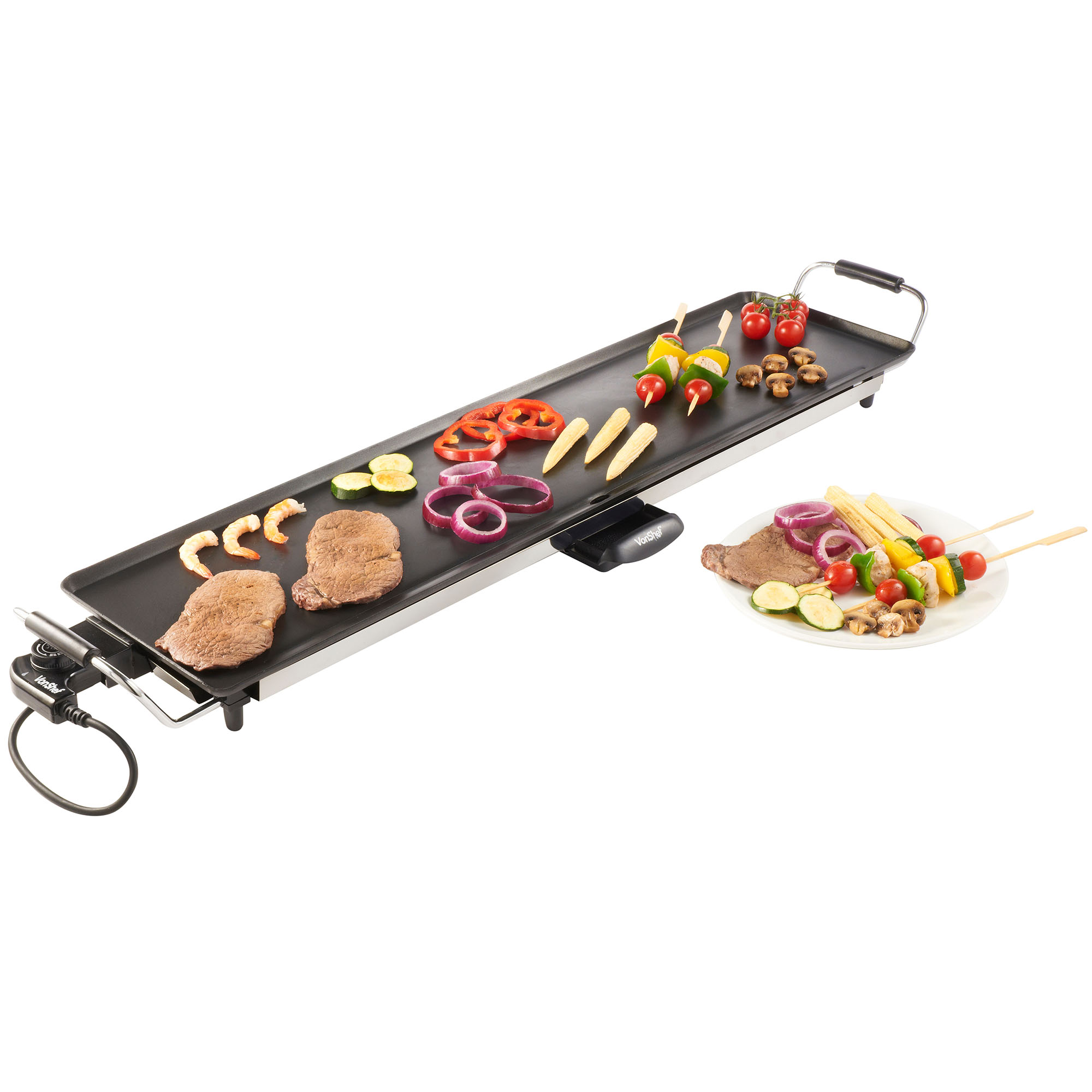 VonShef Electric XXL Teppanyaki Table Top Grill Griddle Plate BBQ