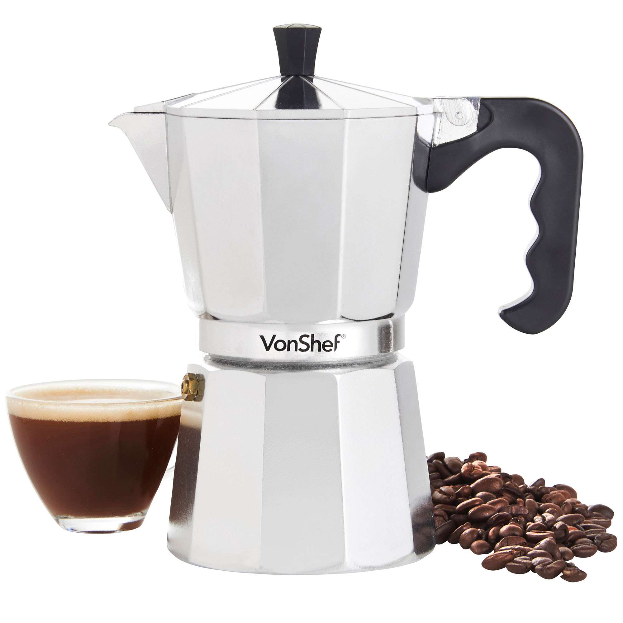 VonShef 6 Cup/300ml Italian Espresso Stove Top Coffee Maker Percolator Pot