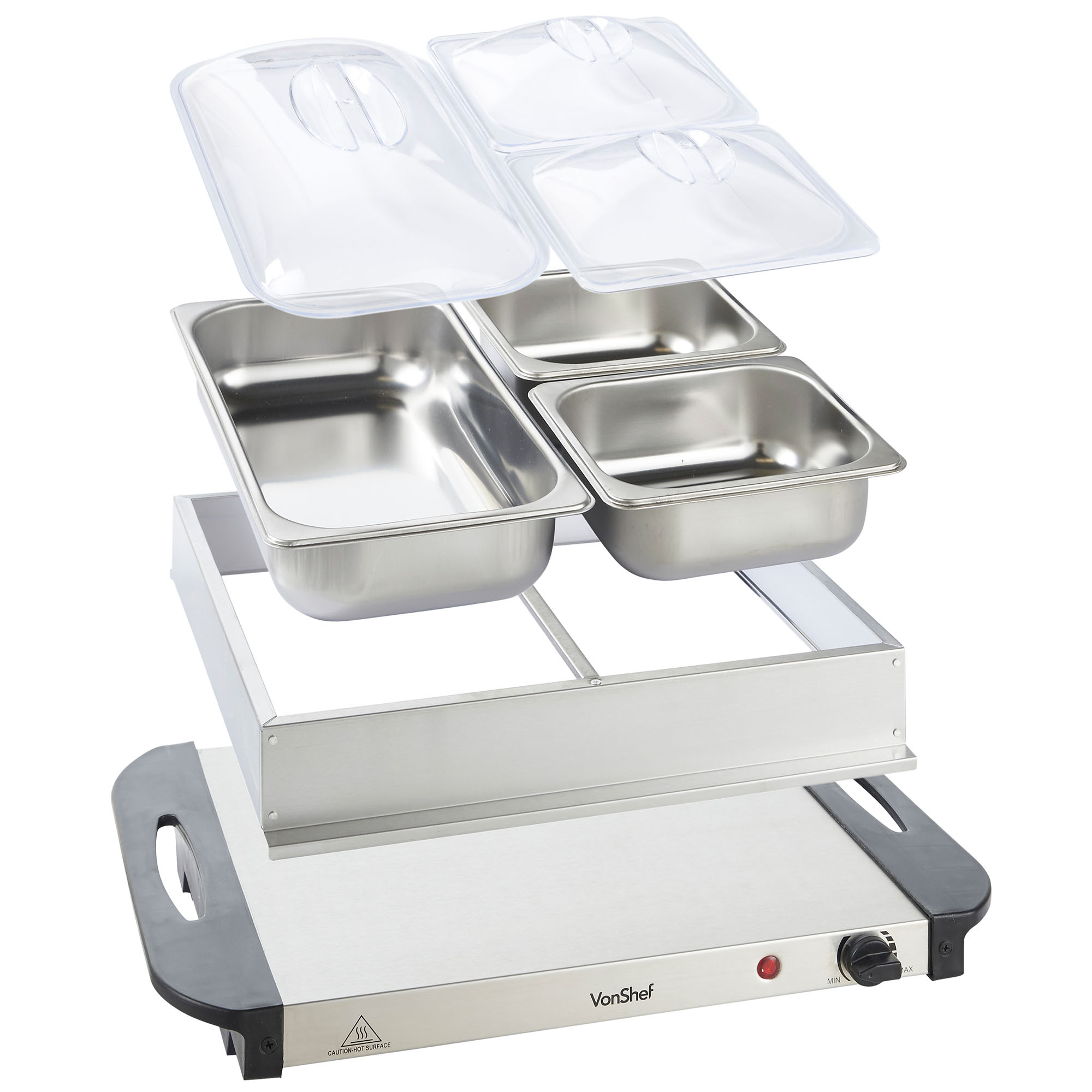 VonShef Food Warmer Buffet Server Hostess Chafing Dish Hot Plate 3