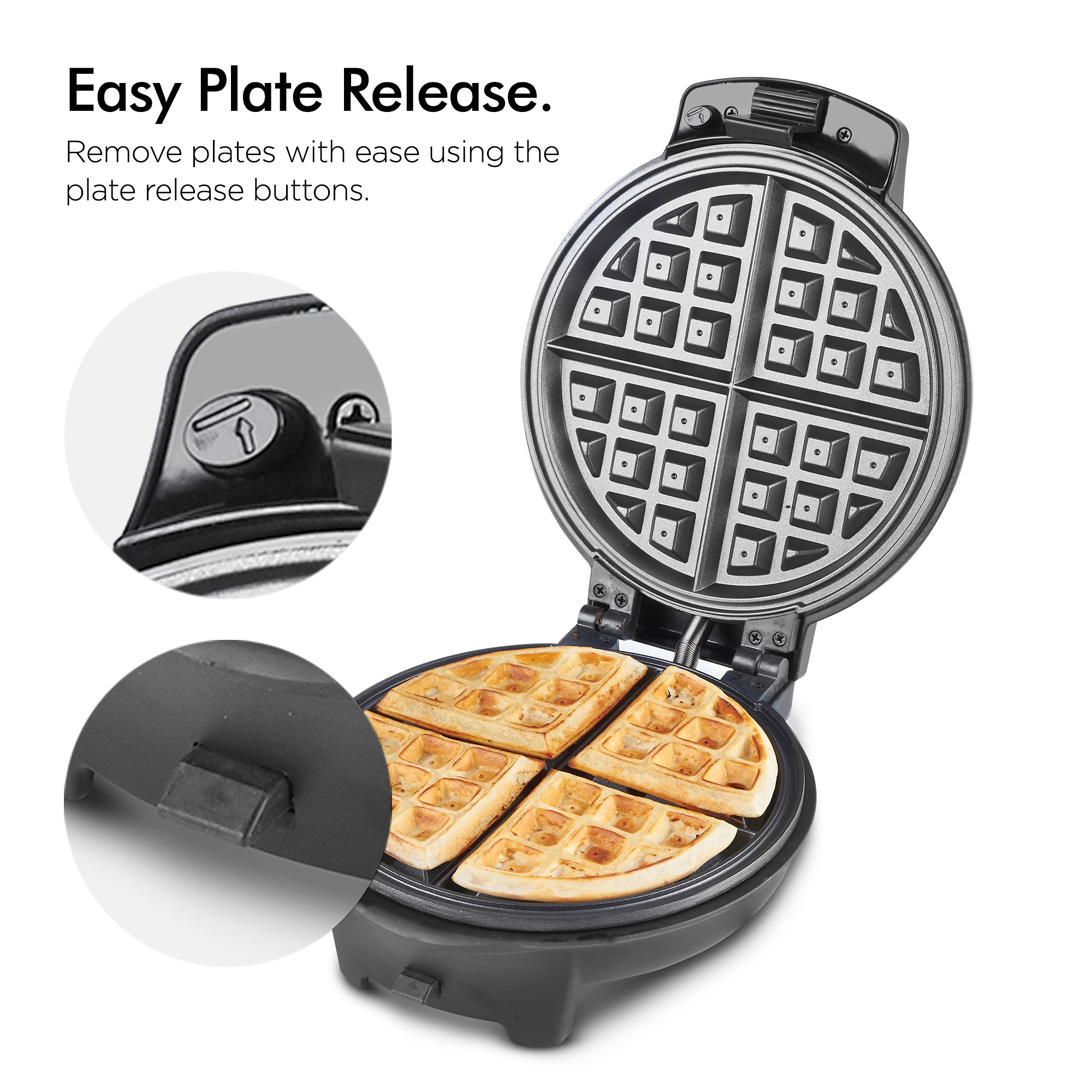 VonShef Waffle Maker Iron Doughnut Brownie Machine Snack Donut 3 in 1