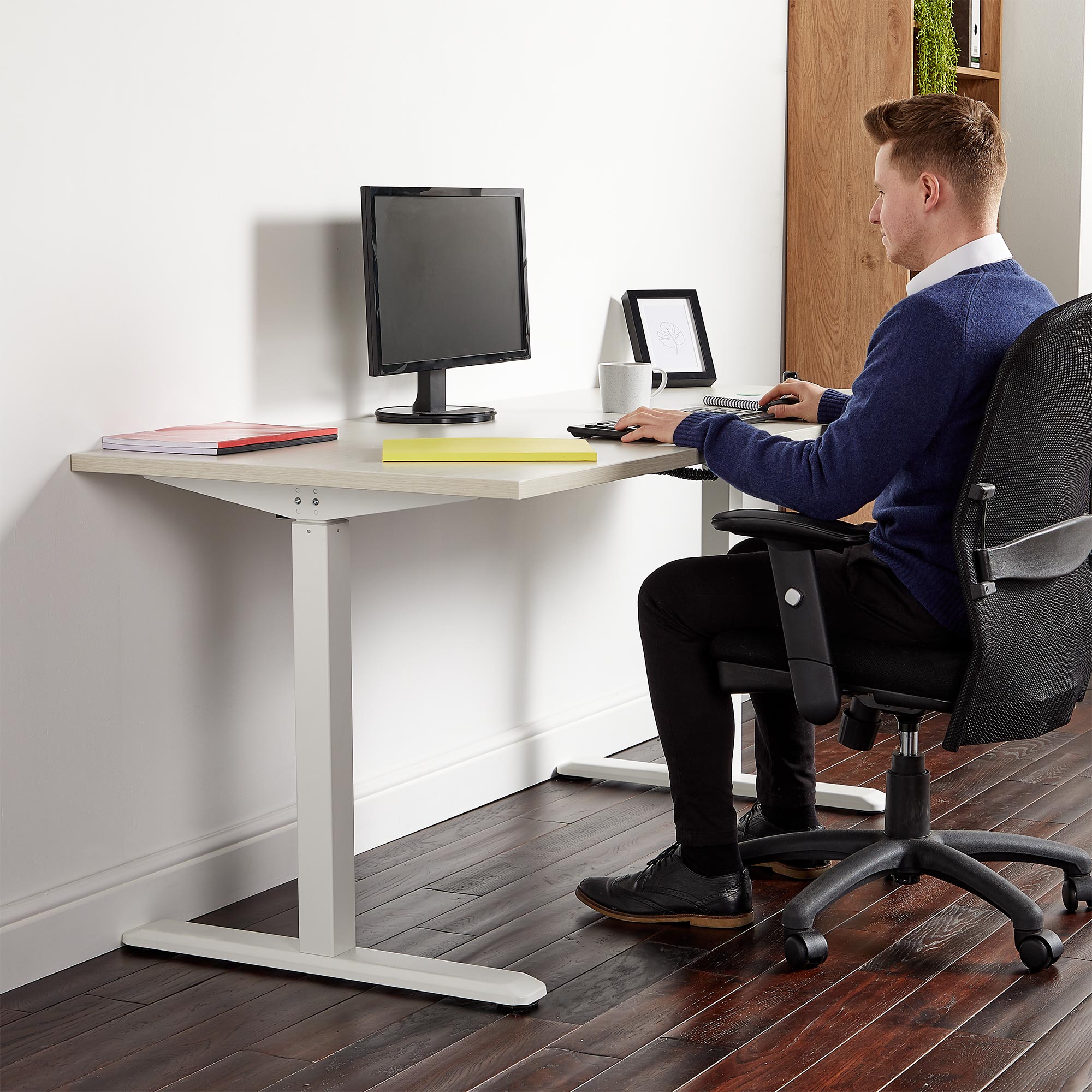 VonHaus Electronic Sit Stand Desk Frame Motorised, Adjustable Height