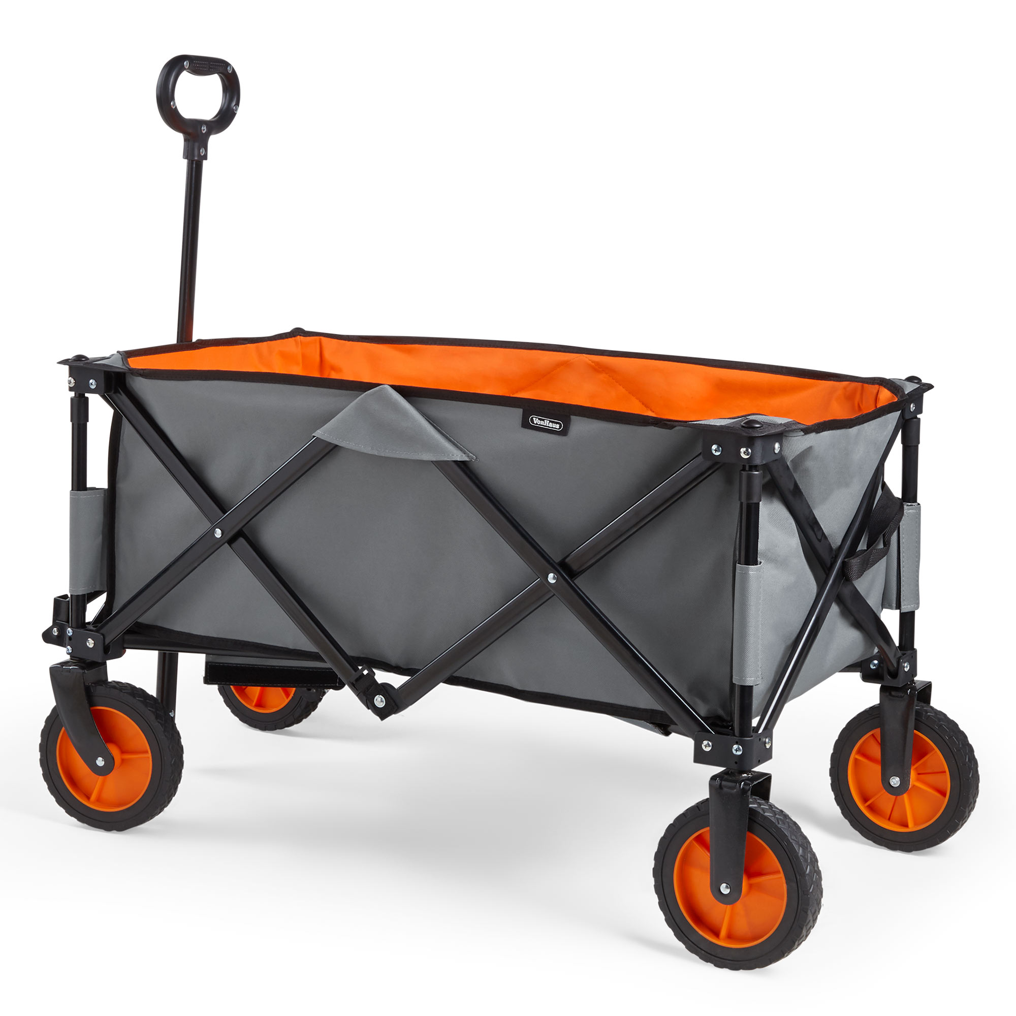 VonHaus Folding Cart Garden/Festival Trolley with Brakes Portable