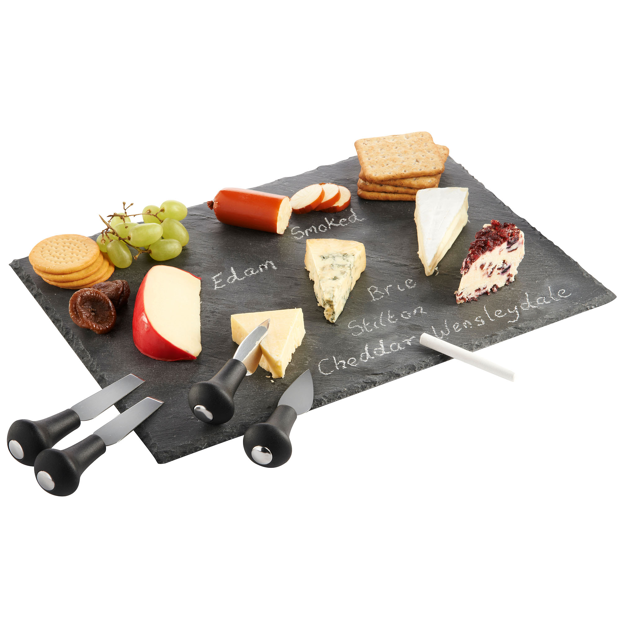 VonShef Cheese Board / Tapas Set & Dipping Set with Slate, Knife Set