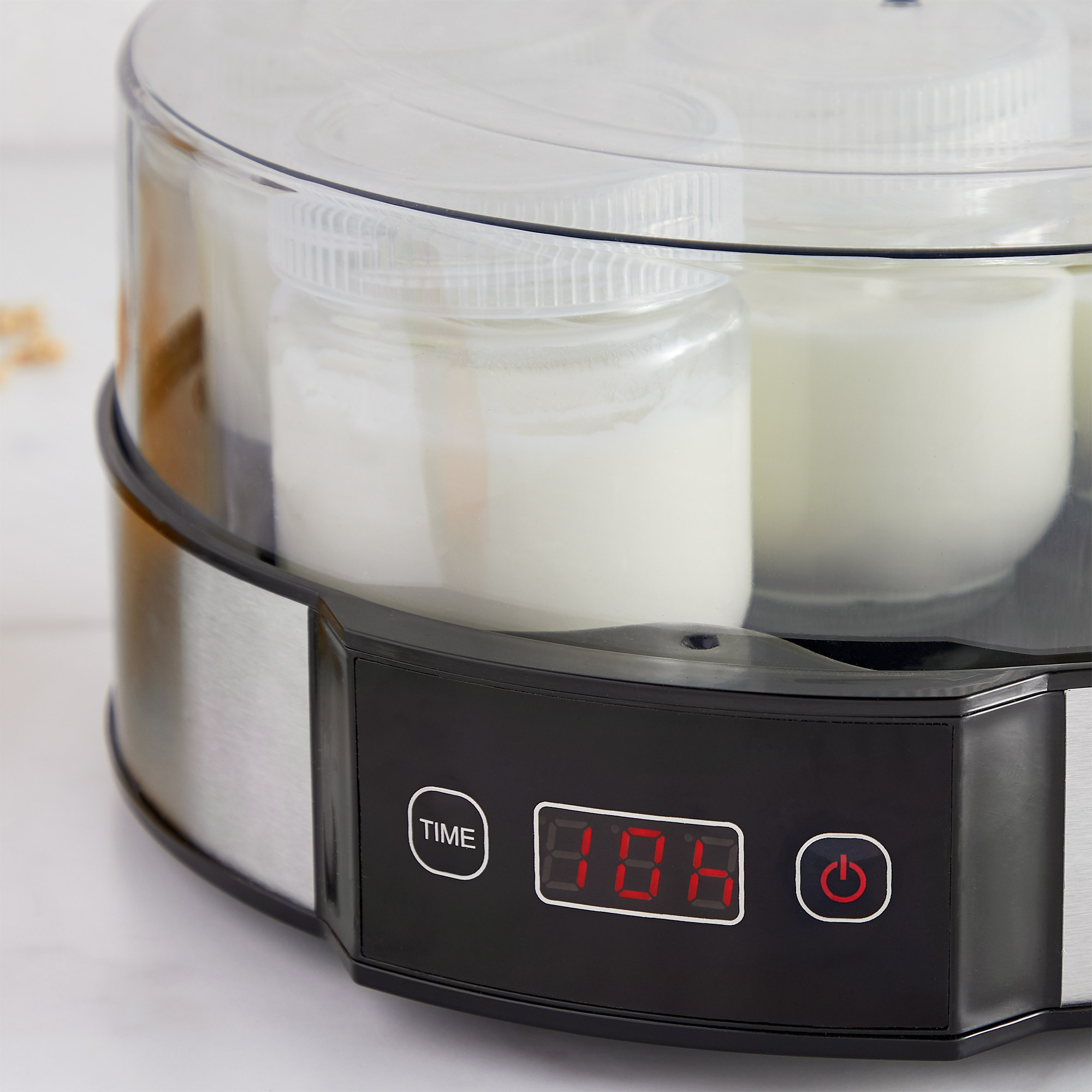 VonShef Digital Yoghurt Maker Machine With 7 Glass Jars LCD Display S/S
