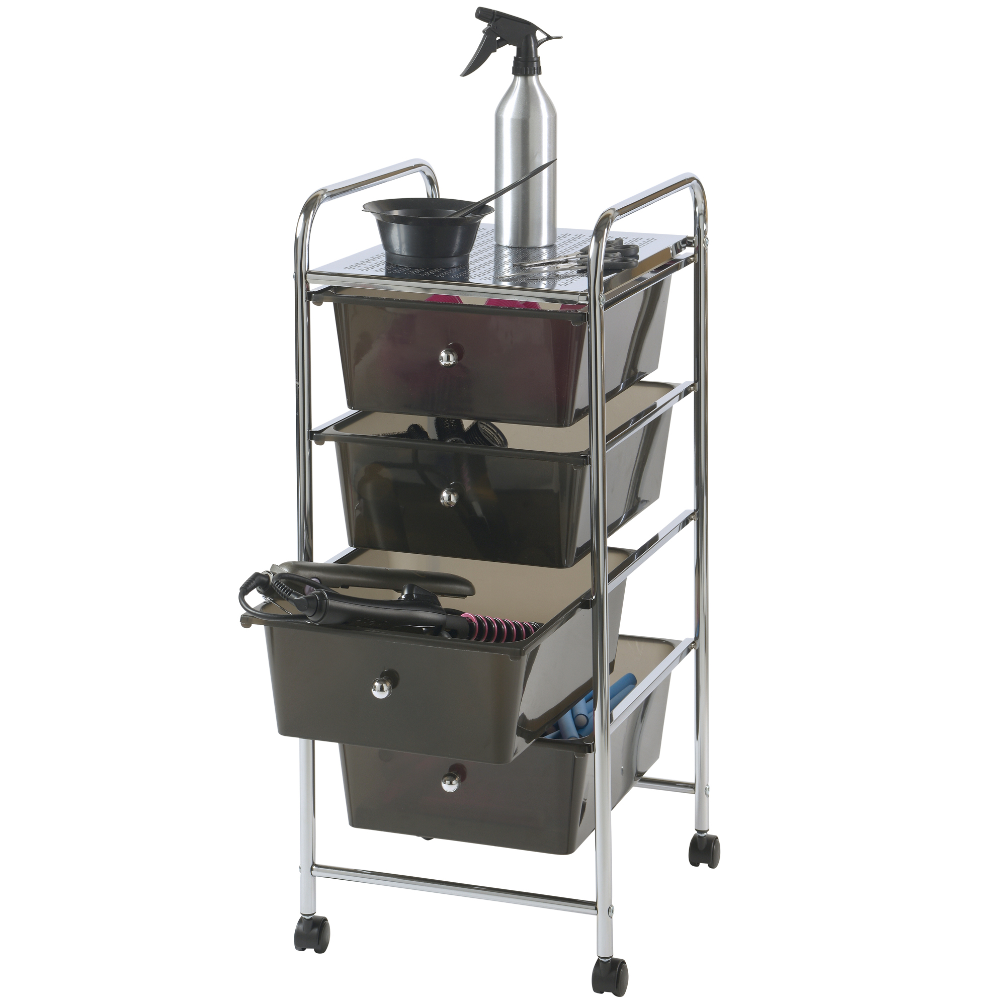 VonHaus Aufbewahrungswagen Rollcontainer Aufbewahrungsboxen mit 4