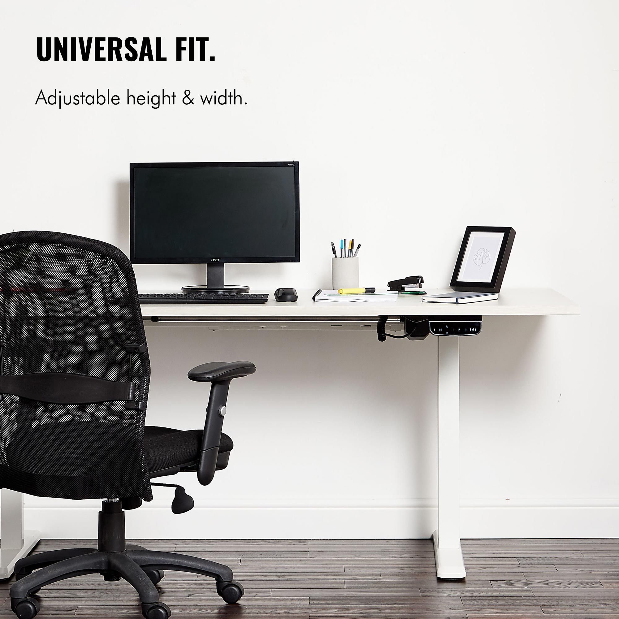 VonHaus Electronic Sit Stand Desk Motorised, Adjustable Height and