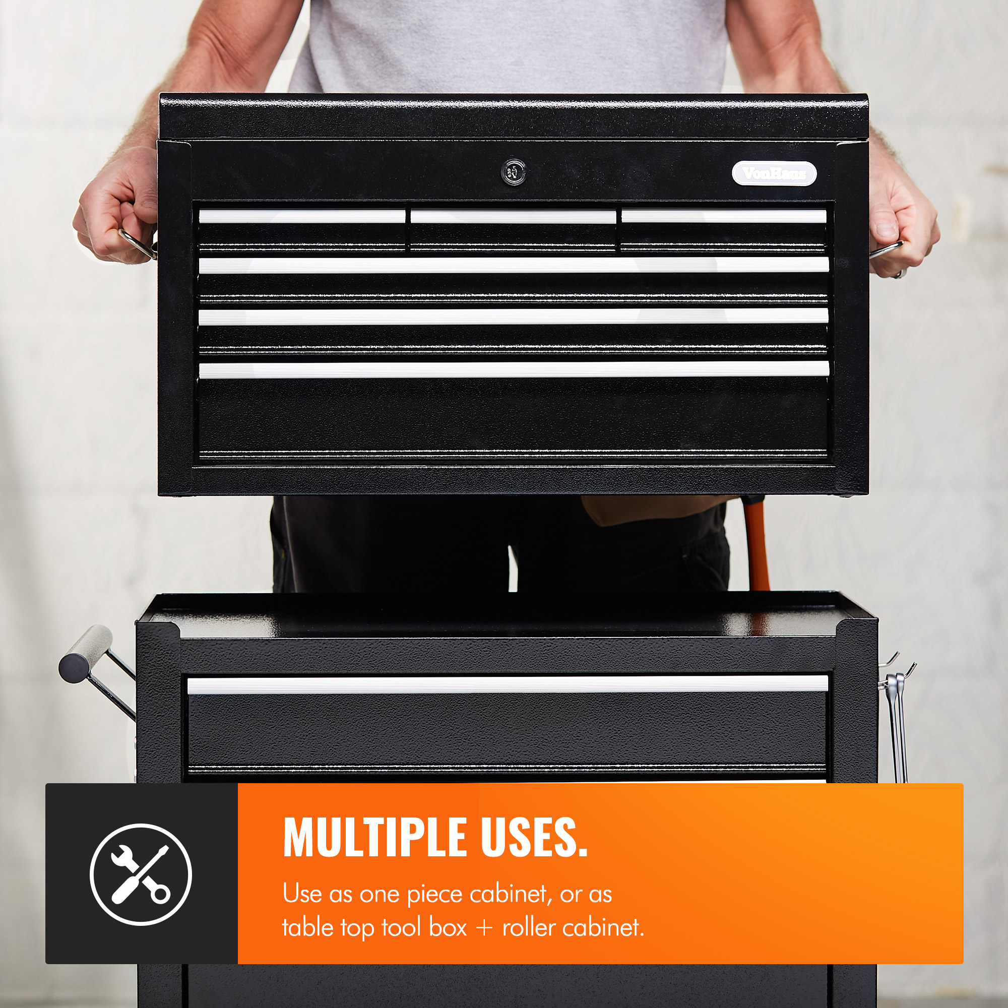 VonHaus Tool Chest on Wheels / Secure / Mobile Storage Station