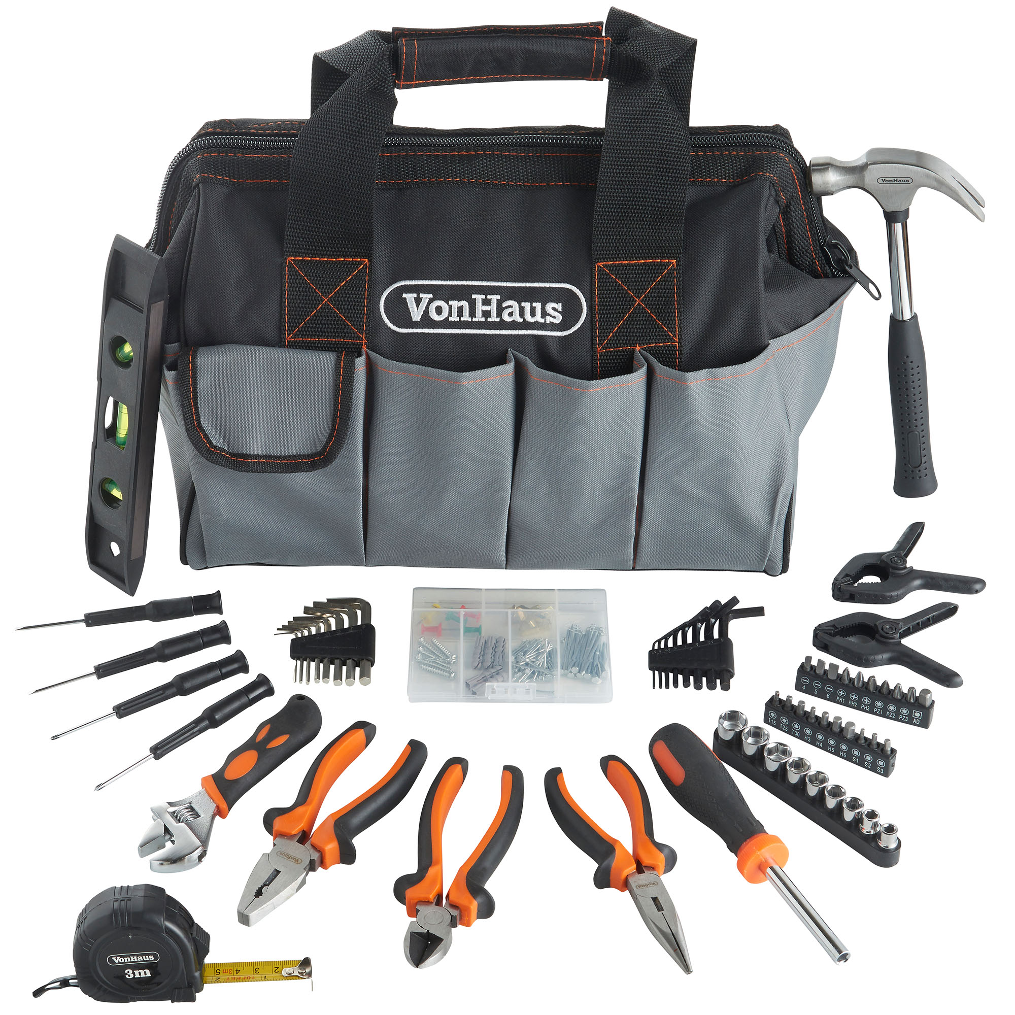 VonHaus 92 Piece Household Tool Kit with Storage Bag
