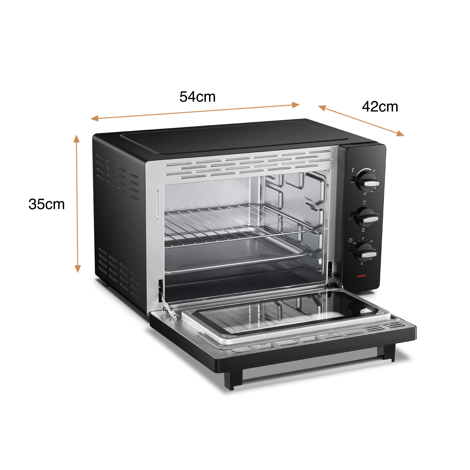 VonShef Mini Oven 38L 1600W Electric MultiFunction Temperature Control