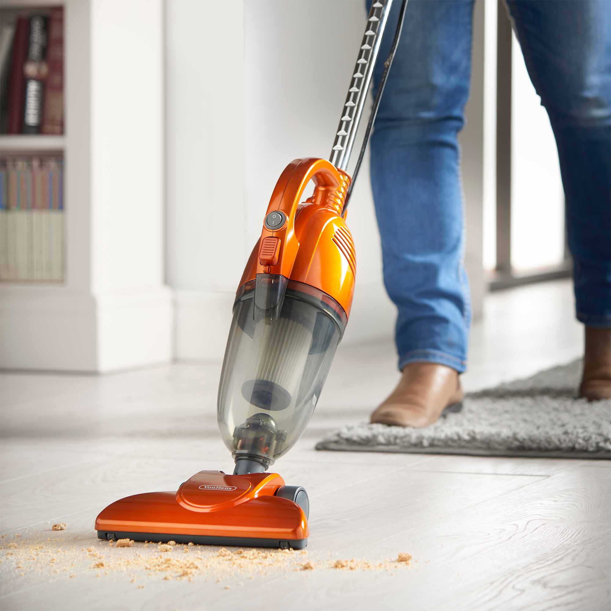 VONHAUS 2 in 1 Stick & Handheld Vacuum Cleaner - 600w Corded Upright VAC with Lightweight Design, HEPA