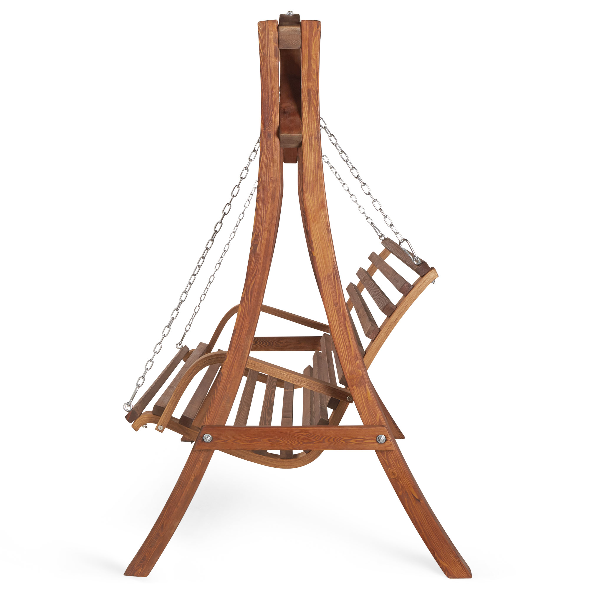 VonHaus 2 Seater Wooden Swing Seat - Natural Larch Wood ...