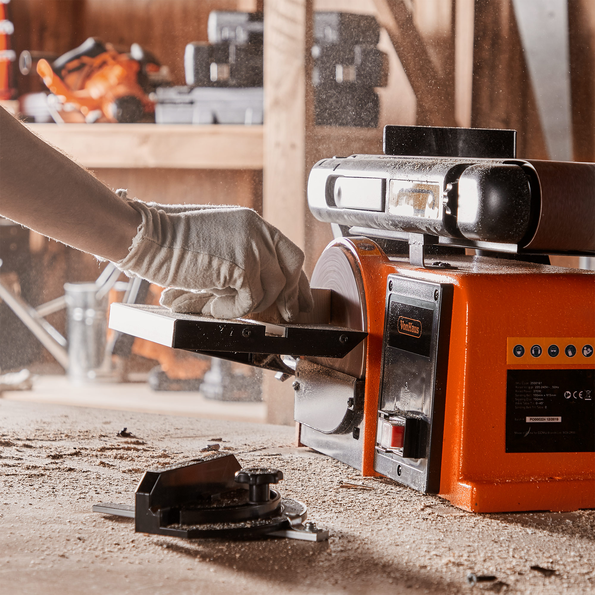 VonHaus Benchtop Belt & Disc Sander with Cast Iron Base 5056115786792