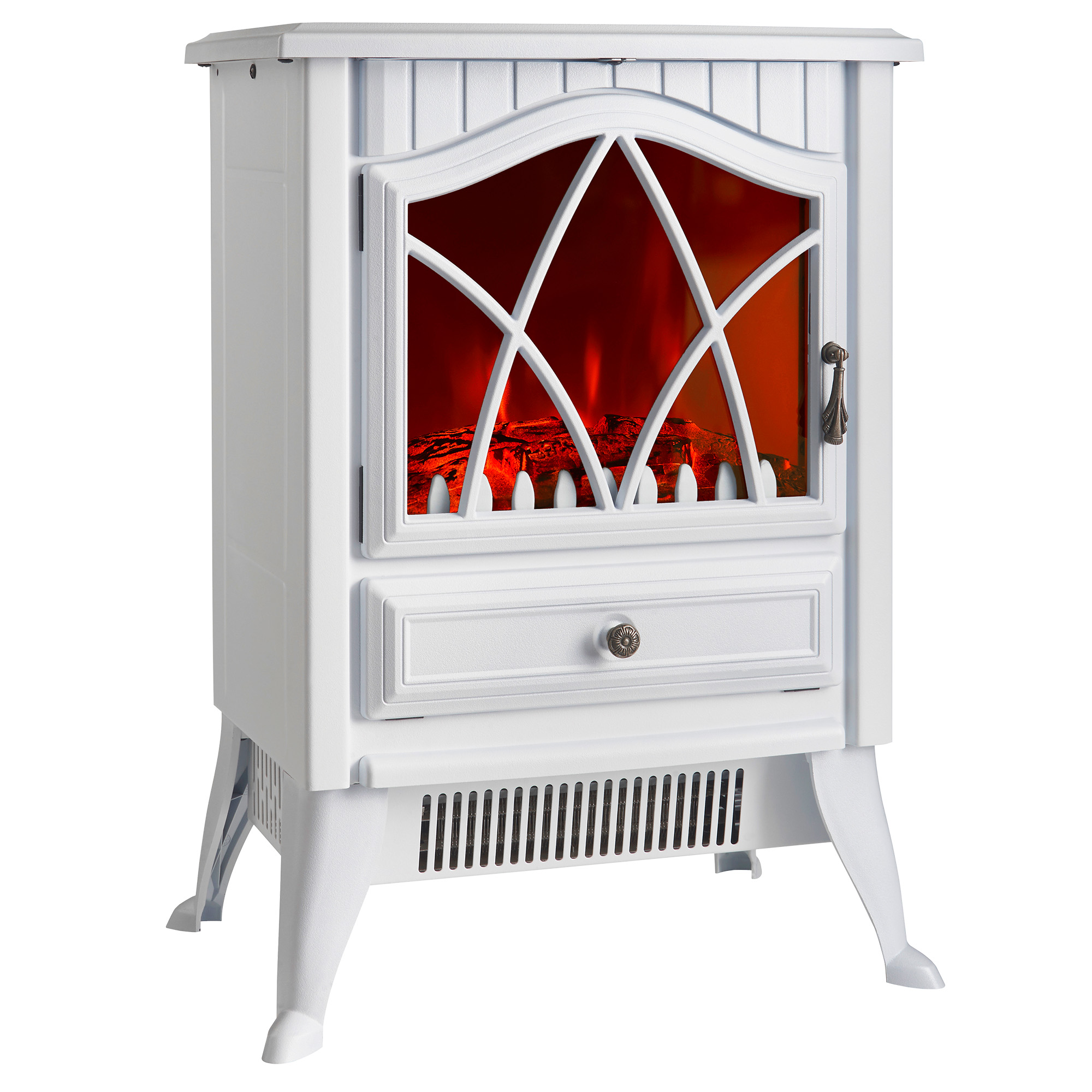 VonHaus Electric Stove Heater 1850W Indoor Fireplace Log/Wood Burner LED Flame