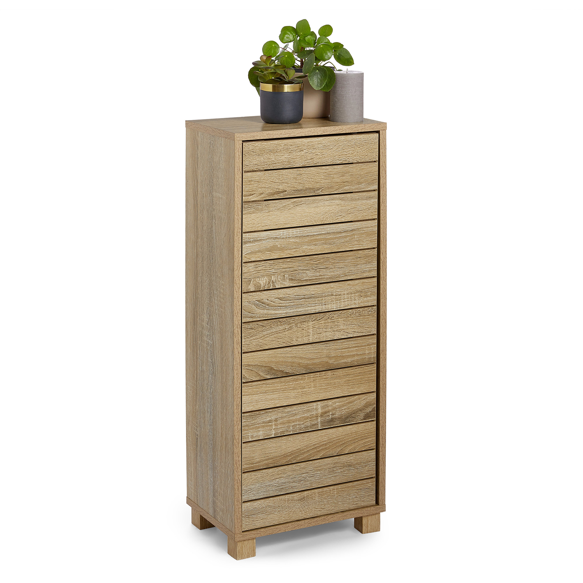 VonHaus Bathroom Storage Cabinet, Oak Wood Effect Small Bathroom Floor Cabinet
