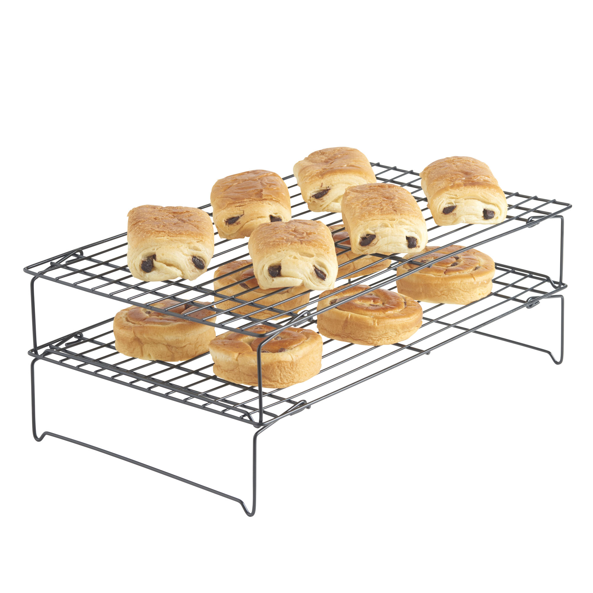 VonShef 3 Tier Stackable Metal Wire Cooling Rack Tray Baking 39.5cm x 25cm eBay