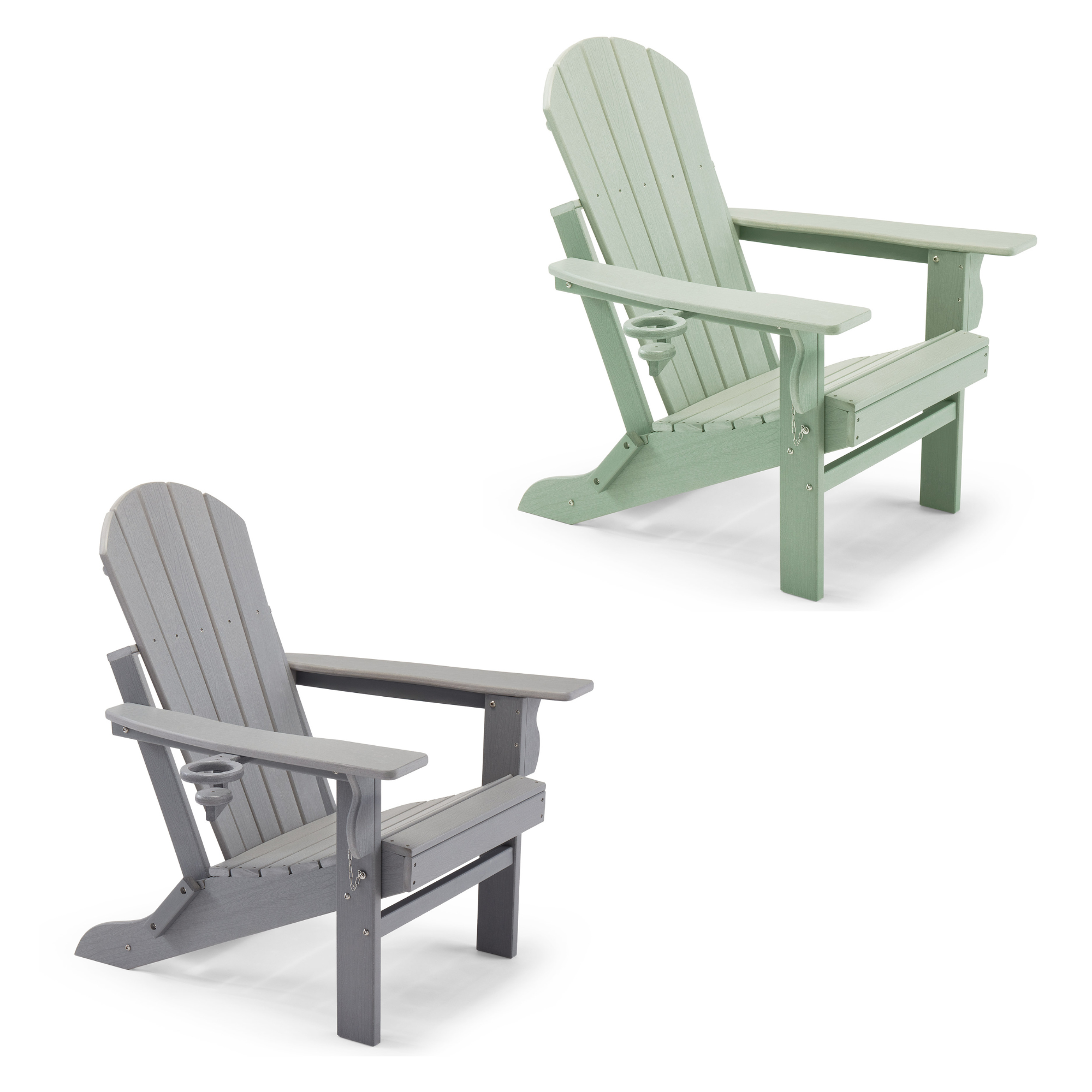 Folding Adirondack Chairs, Waterproof HDPE Garden Chairs, VonHaus