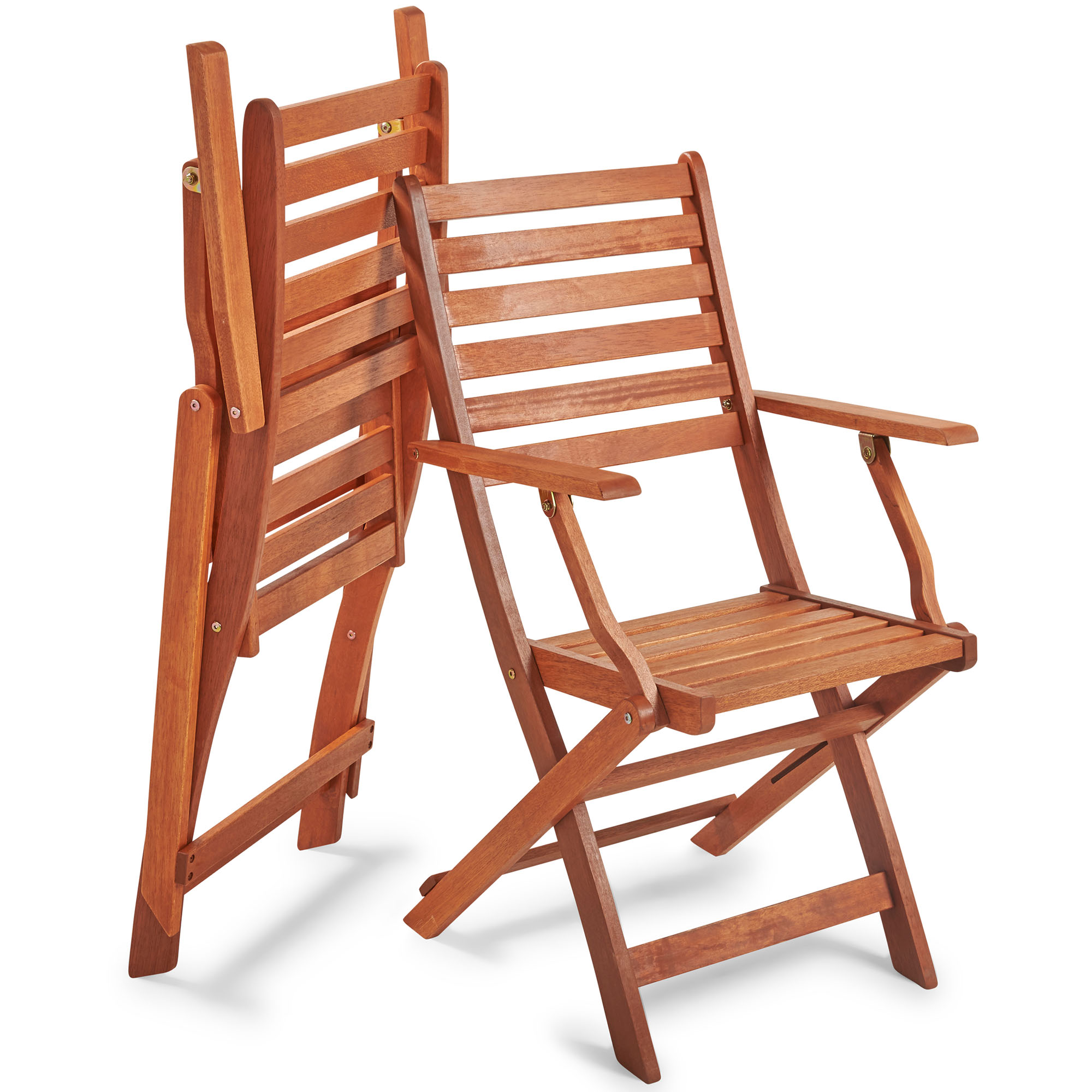 vonhaus 2 pack wooden folding chairs set of 2 hardwood armchairs