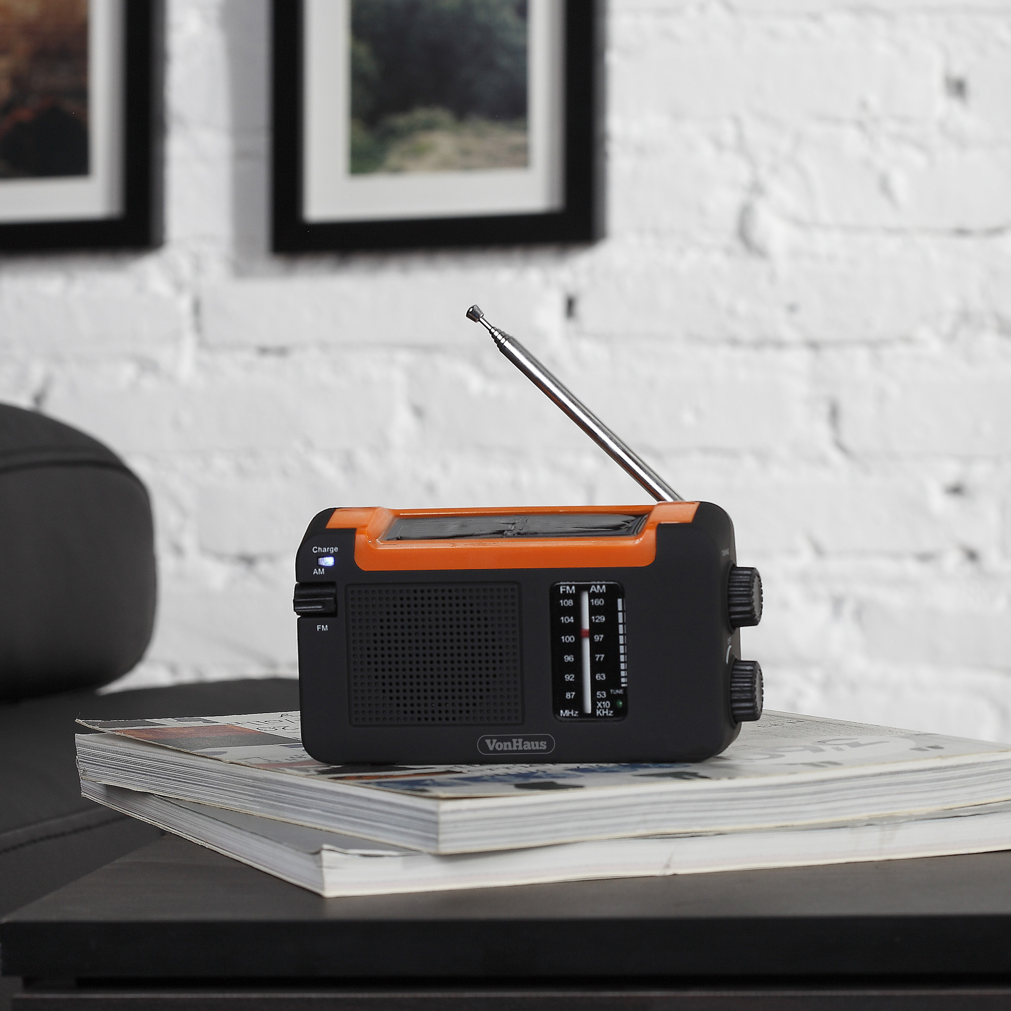 VonHaus Wind Up Solar Radio with Rechargeable Battery 5060351492317 eBay