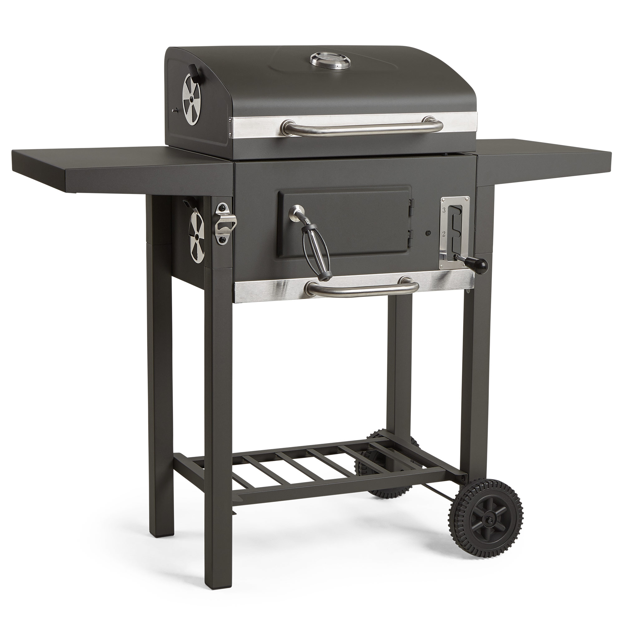 VonHaus Compact Charcoal BBQ - Height Adjustable with Warming Rack ...