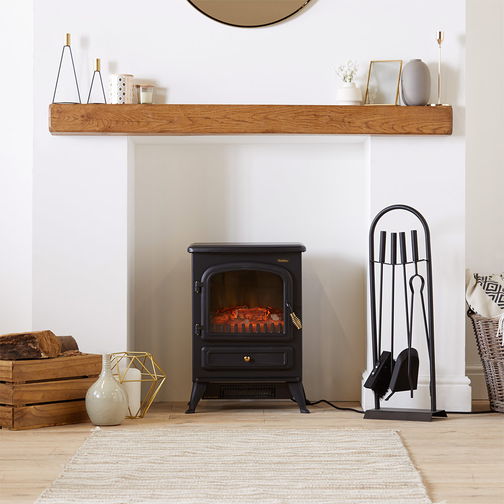 VonHaus 1850W Portable Electric Stove vonhaus 1850w small black stove heater