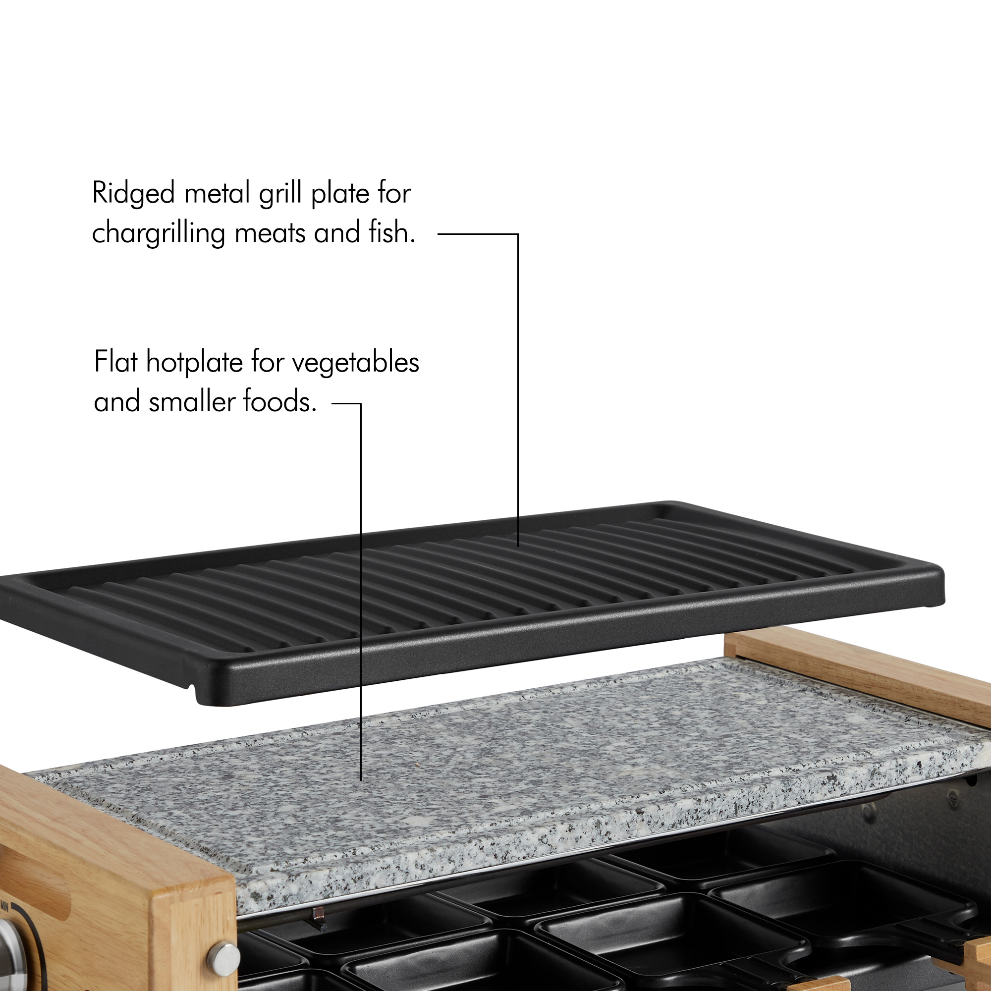 VonShef Raclette Grill Maker Machine Natural Stone Hot Plate 8 Person Table Top 5056115722752 eBay