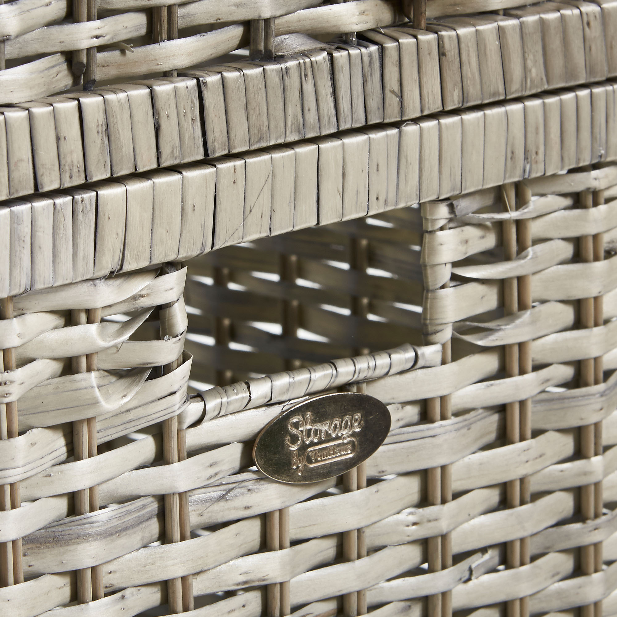 VonHaus Large Storage Wicker Trunks Baskets Boxes Organiser With Hinged