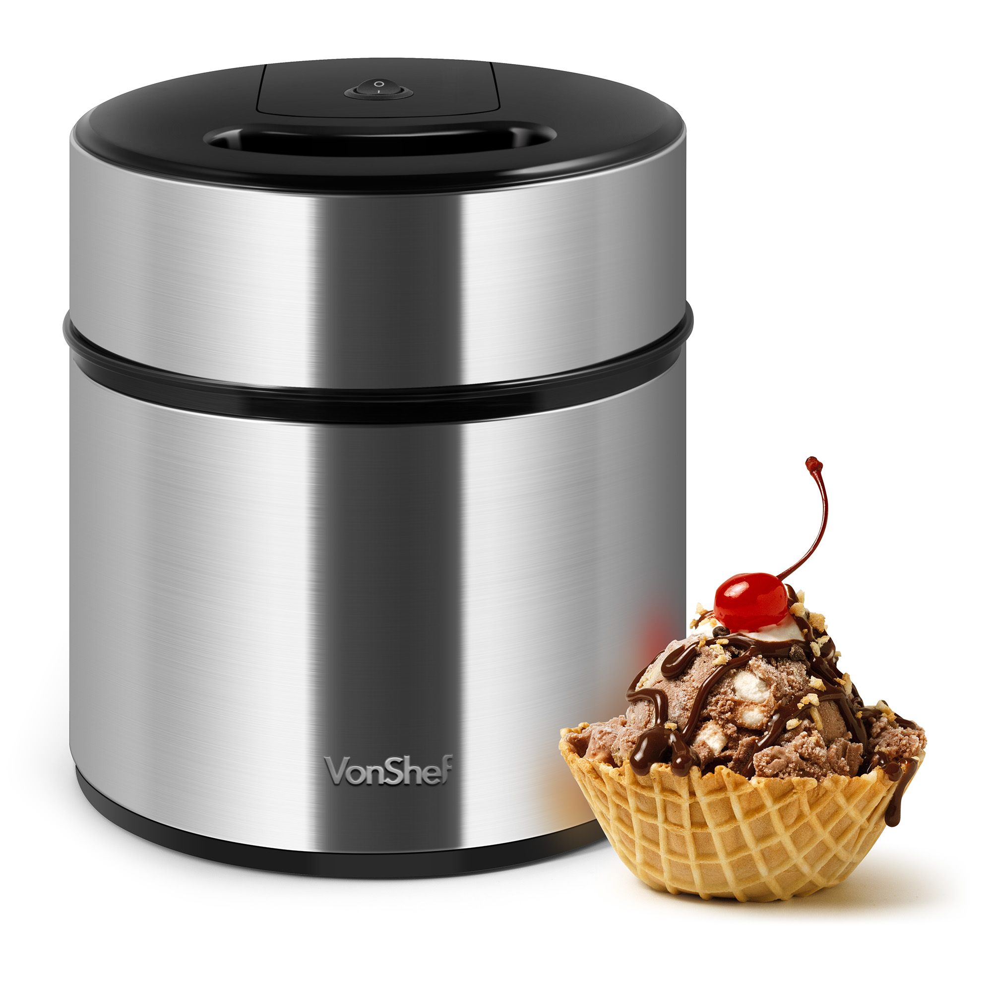 Ice Cream Maker Machine - VonShef Electric Soft Serve Machine - 2L Capacity