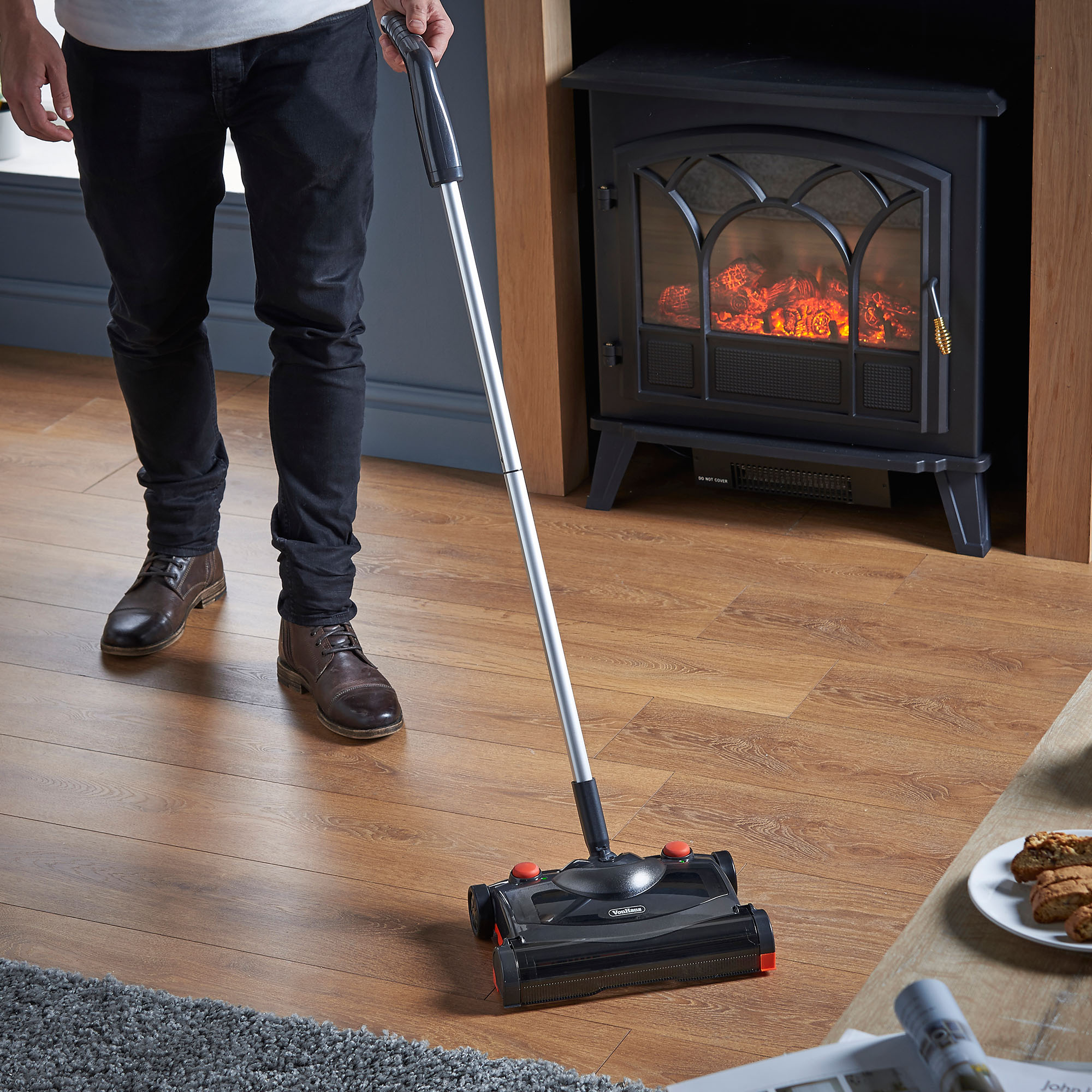 VonHaus Electric Floor Sweeper Cordless/Wireless Rechargeable Floor