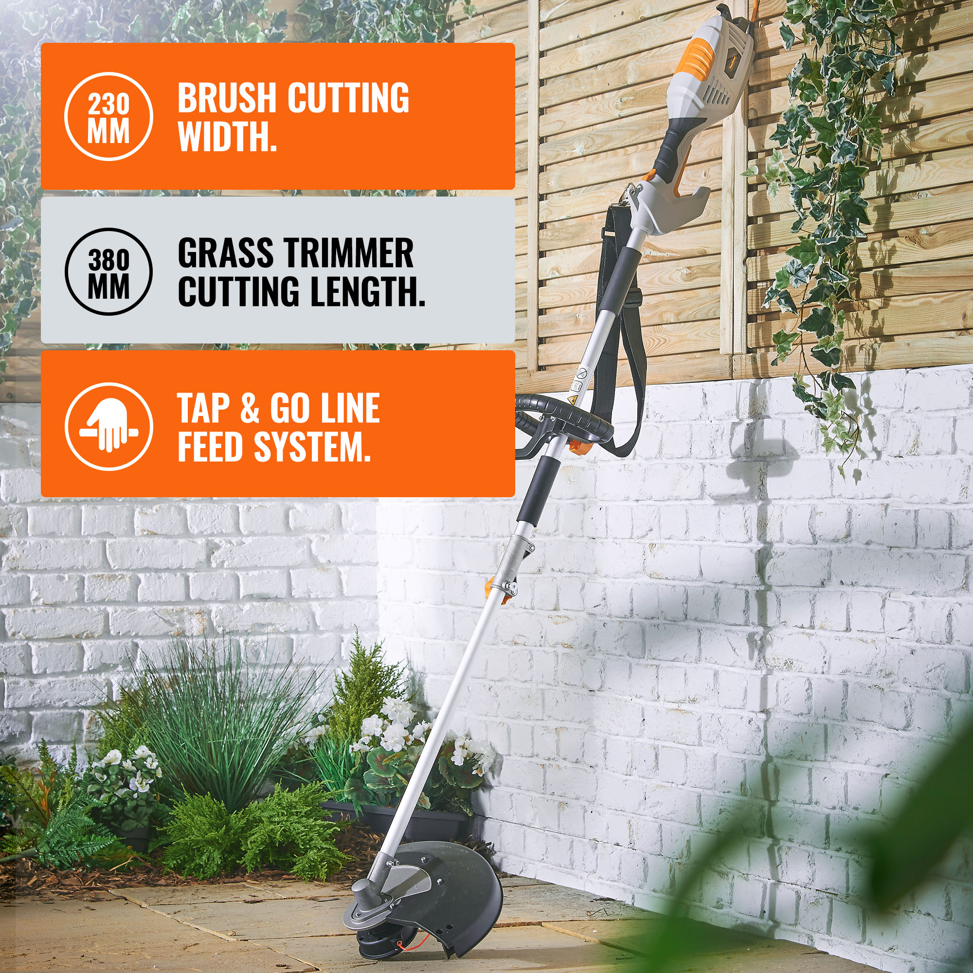 VonHaus 2 in 1 Grass Trimmer & Brush Cutter 1000W Rear Motor