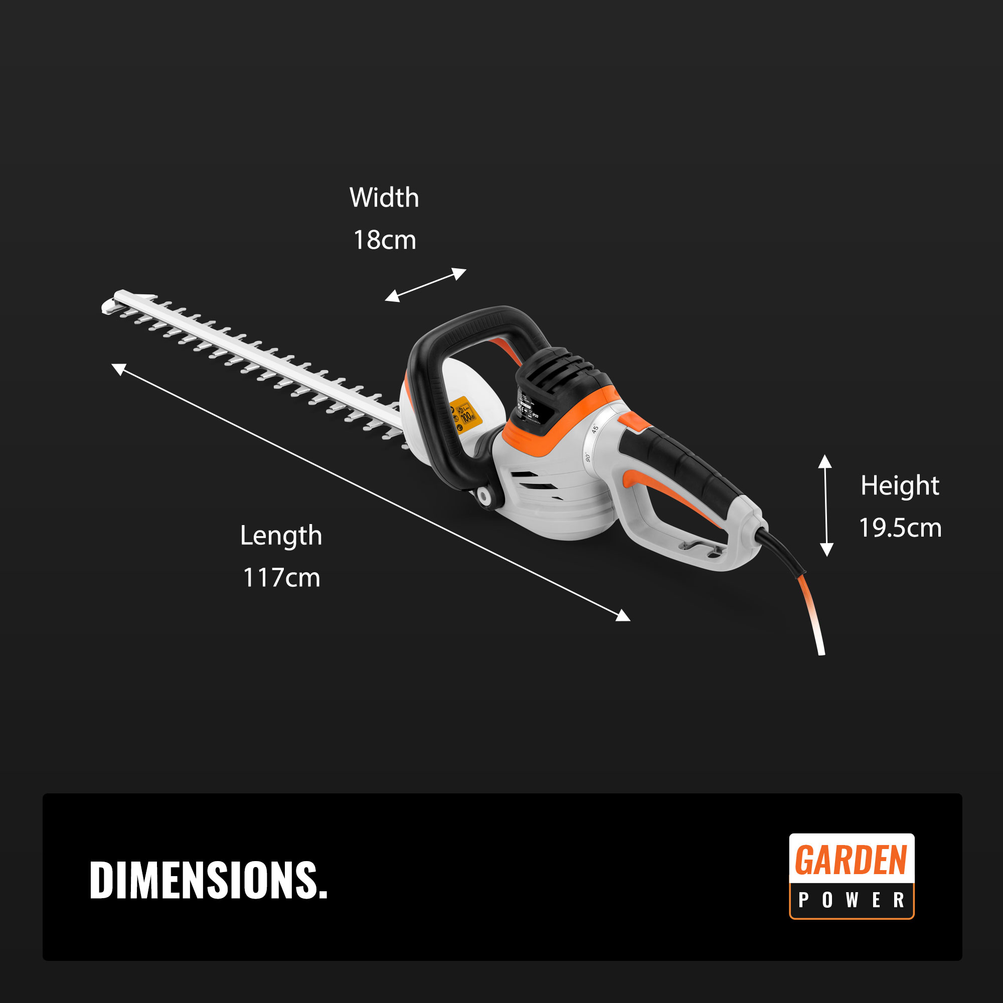 VonHaus 710W Rotating Handle Electric Hedge Trimmer Cutter 61cm Blade & Cover eBay
