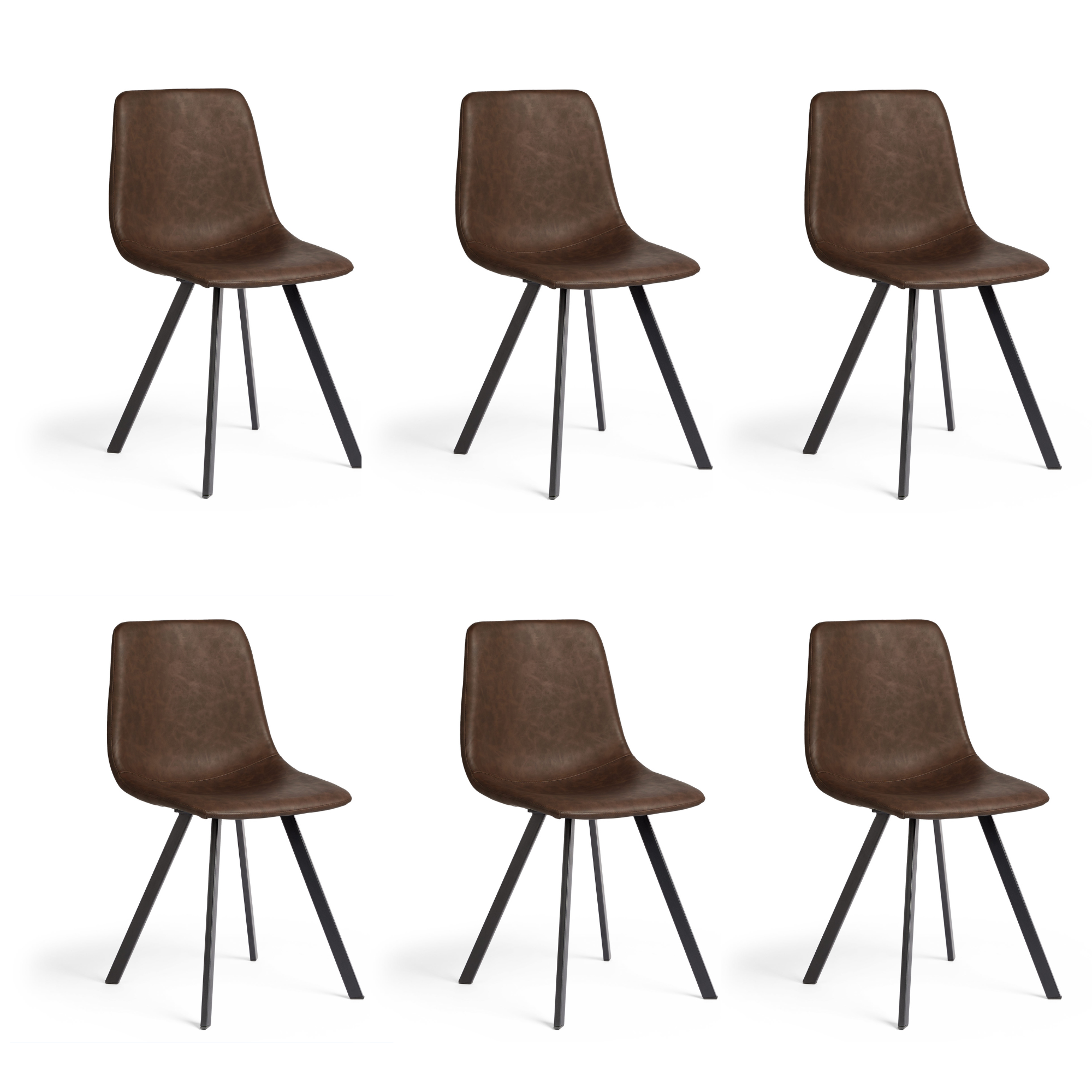 Spinningfield Set of 6 Faux Leather Dining Chairs