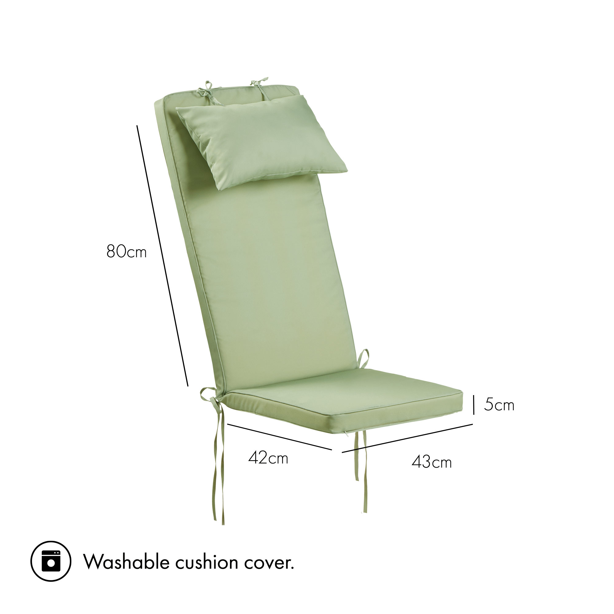 VonHaus Adirondack Sage Green Chair Cushion 5056115708008 eBay