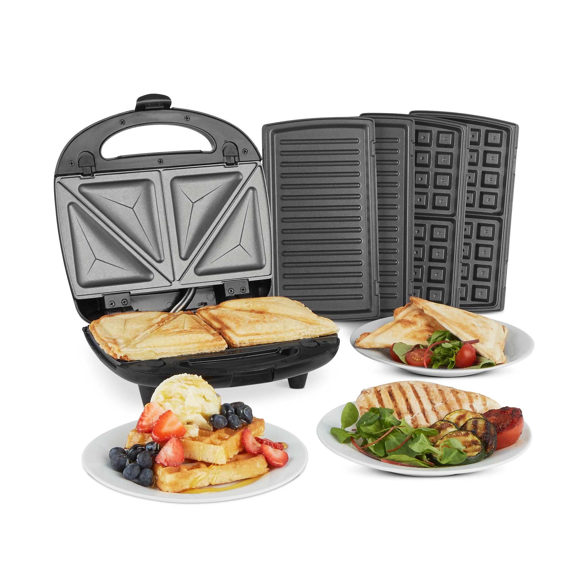 VonShef Sandwich Toaster Waffle Maker Iron Toastie Grill Panini Press 3
