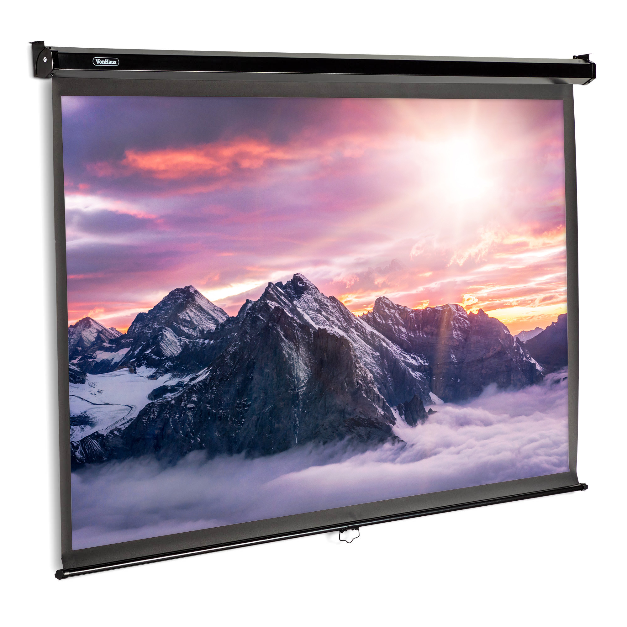 VonHaus 80Inch PullDown Projector Screen 43 Aspect Ratio Home