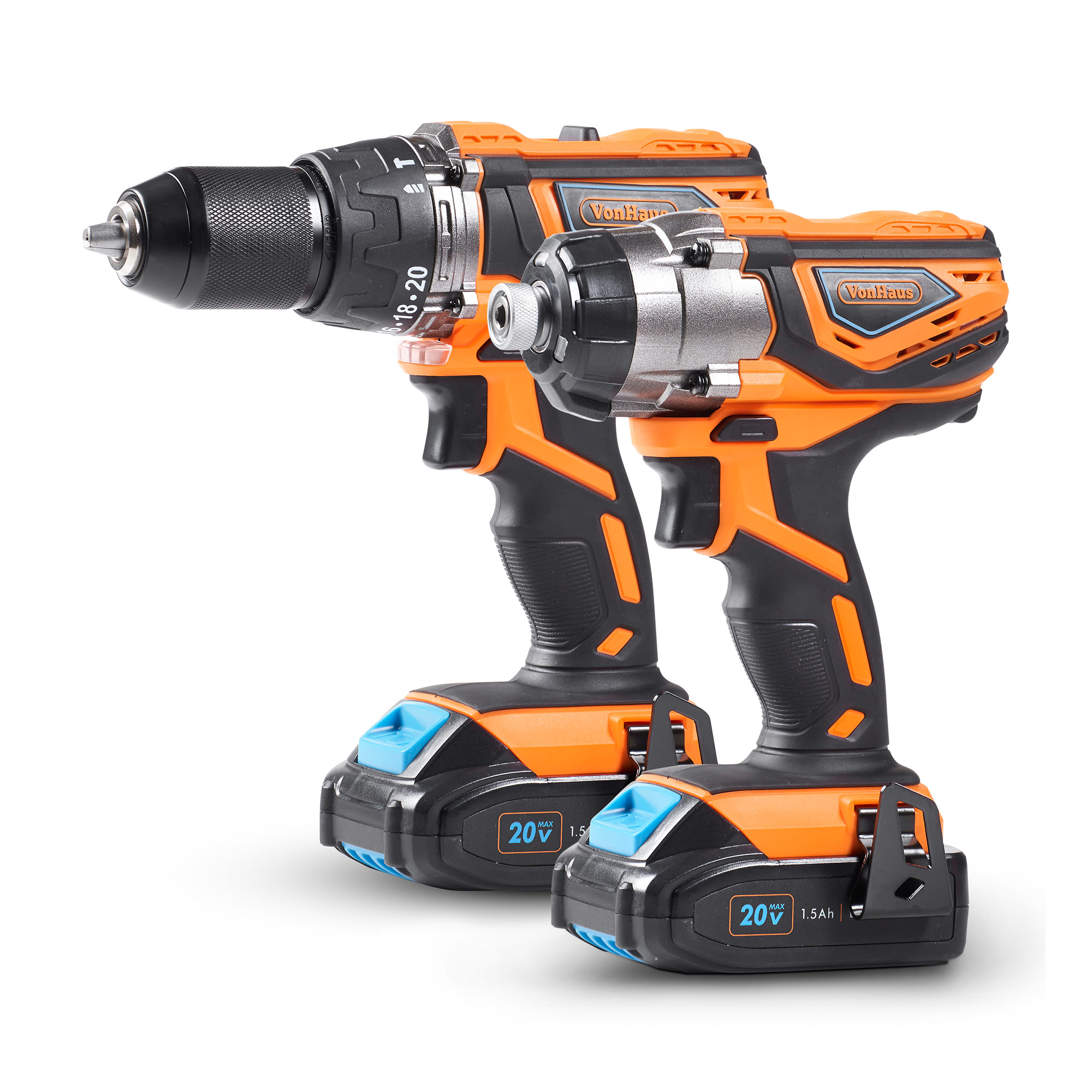 Vonhaus Cordless Drill And Impact Driver Set 2x 1 5ah Li