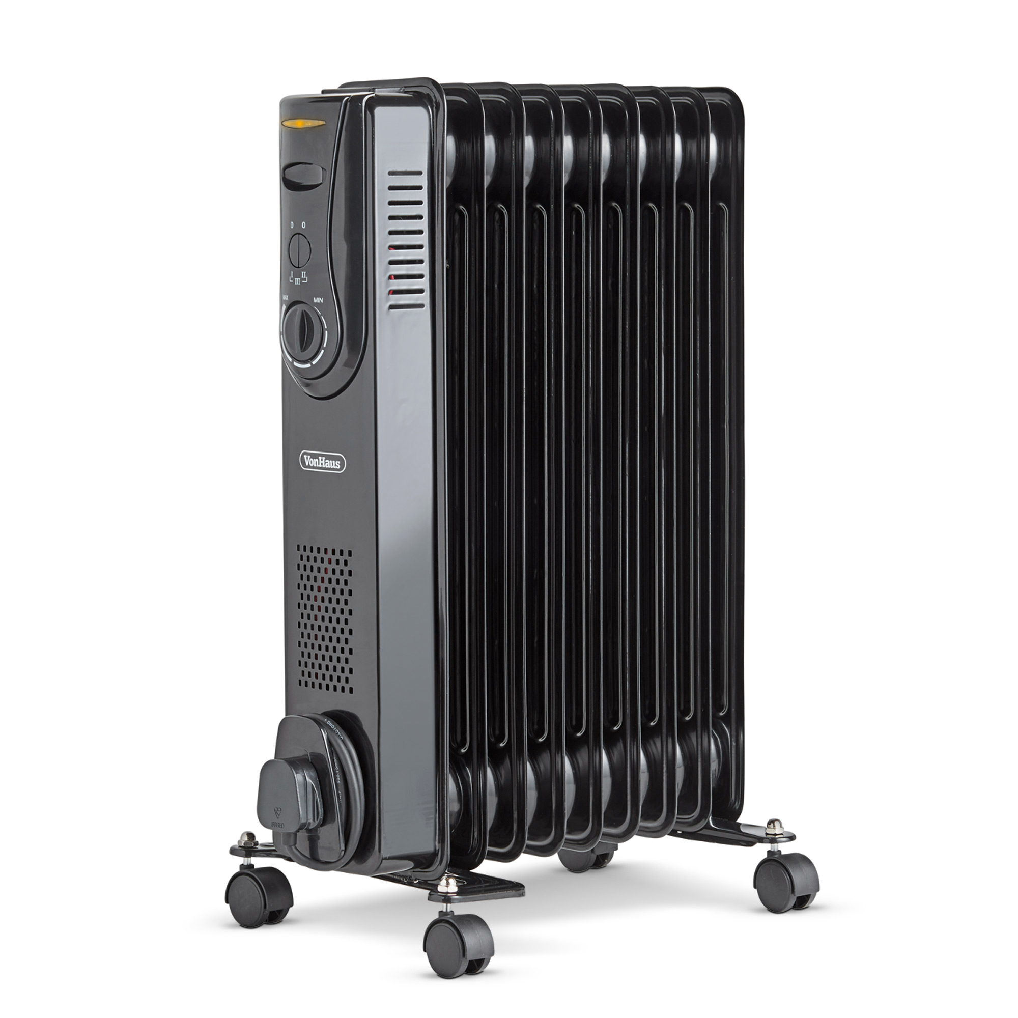 VonHaus Oil Filled Radiator - 2000W 9 Fin Electric Portable Heater ...