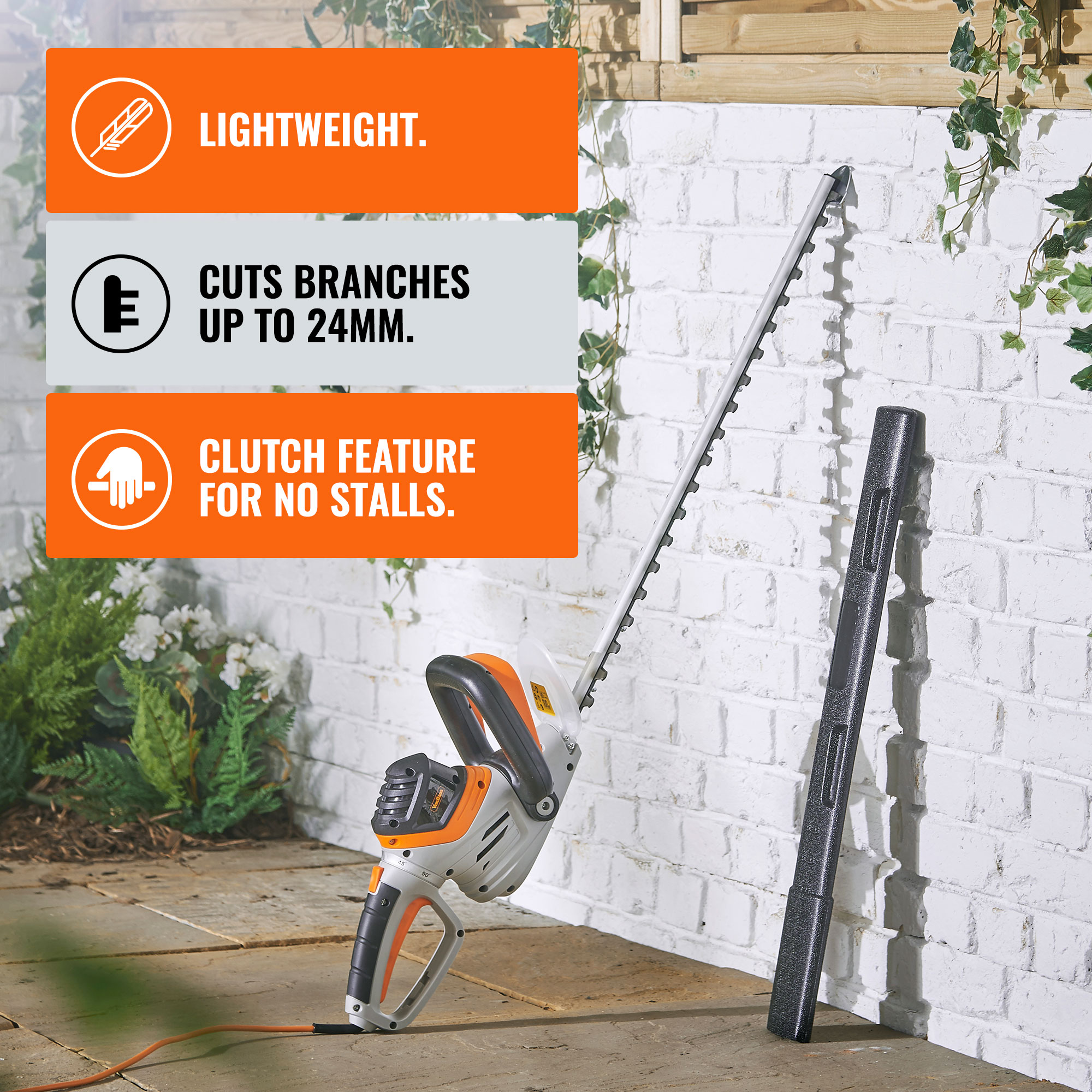 VonHaus 710W Rotating Handle Electric Hedge Trimmer Cutter 61cm Blade ...