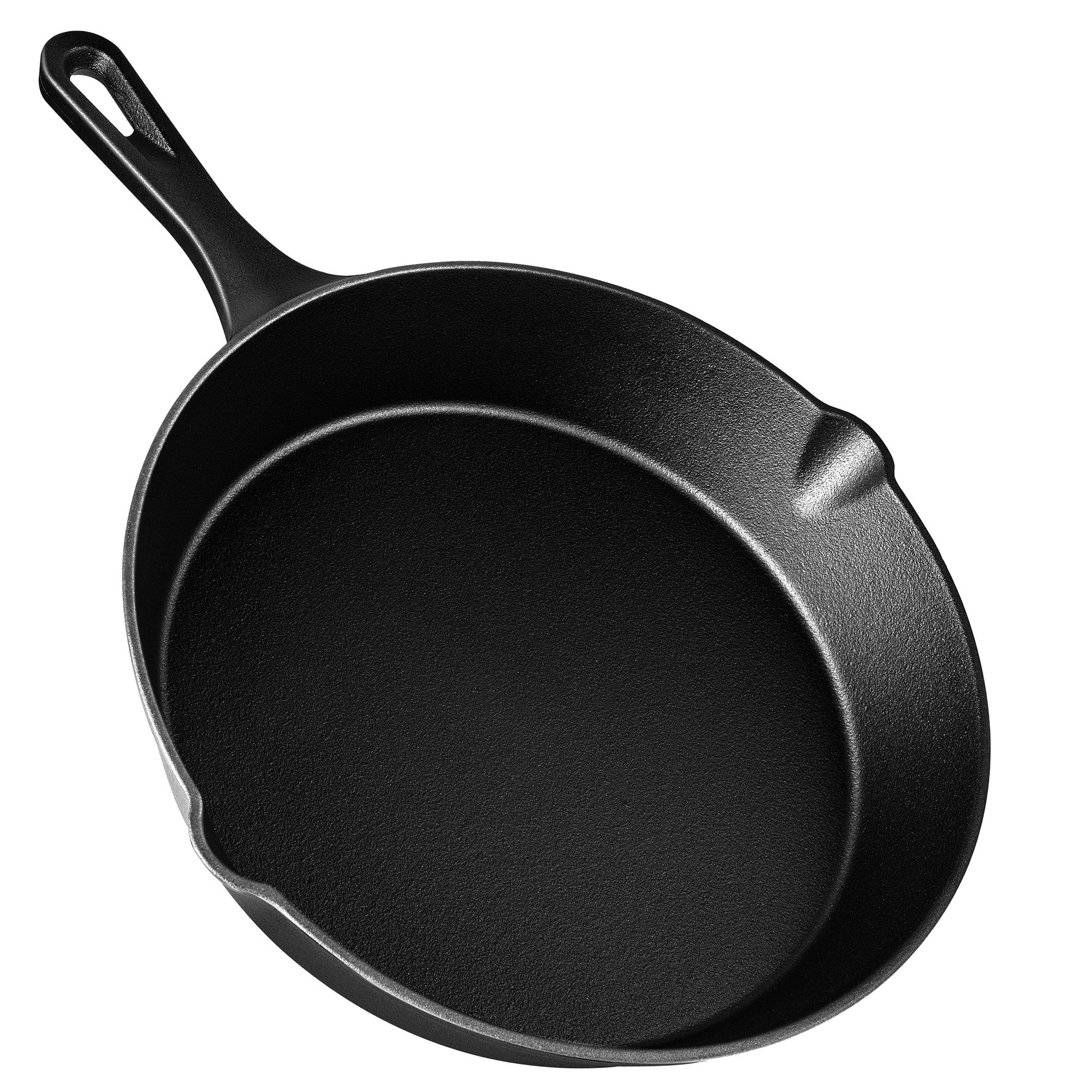 VonShef Cast Iron Skillet Pan | Black Pre-Seasoned | 25cm | 10 inch Frying Pan
