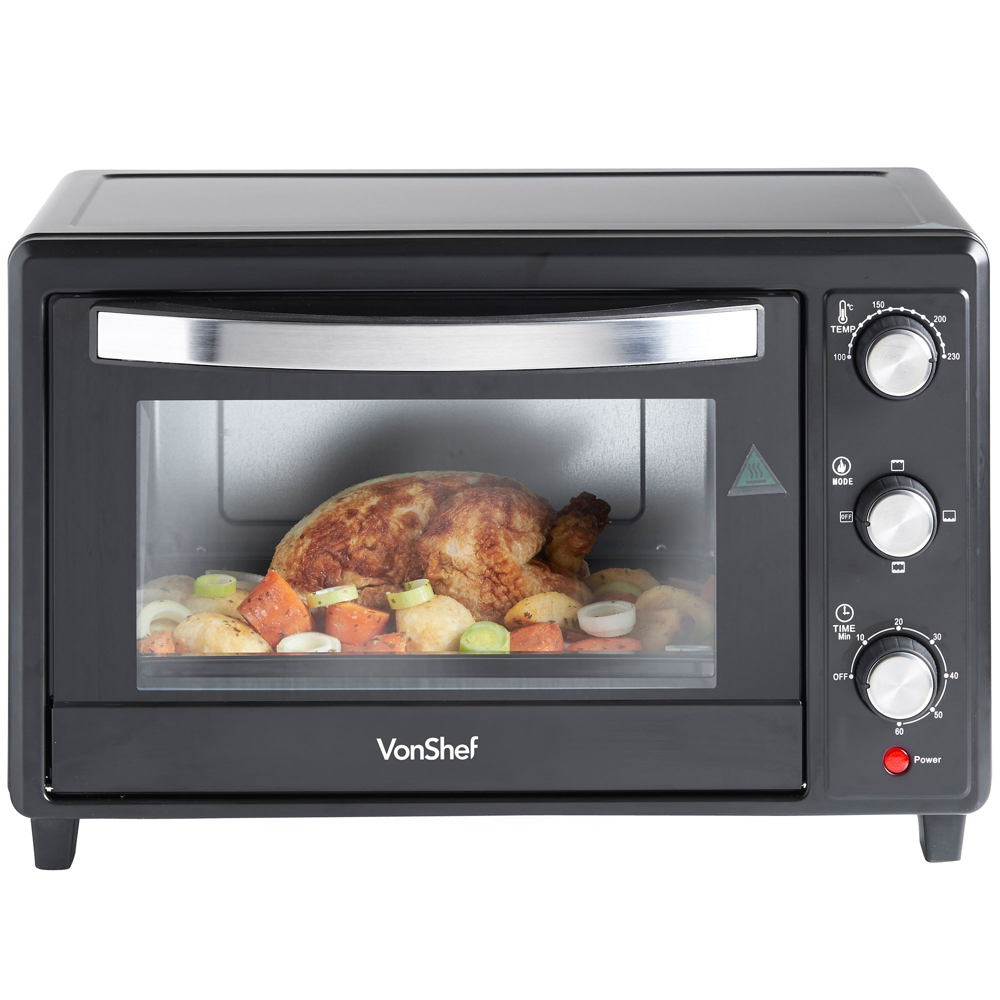 VonShef Mini Oven 30 Litre Black Table Top Grill Baking ...