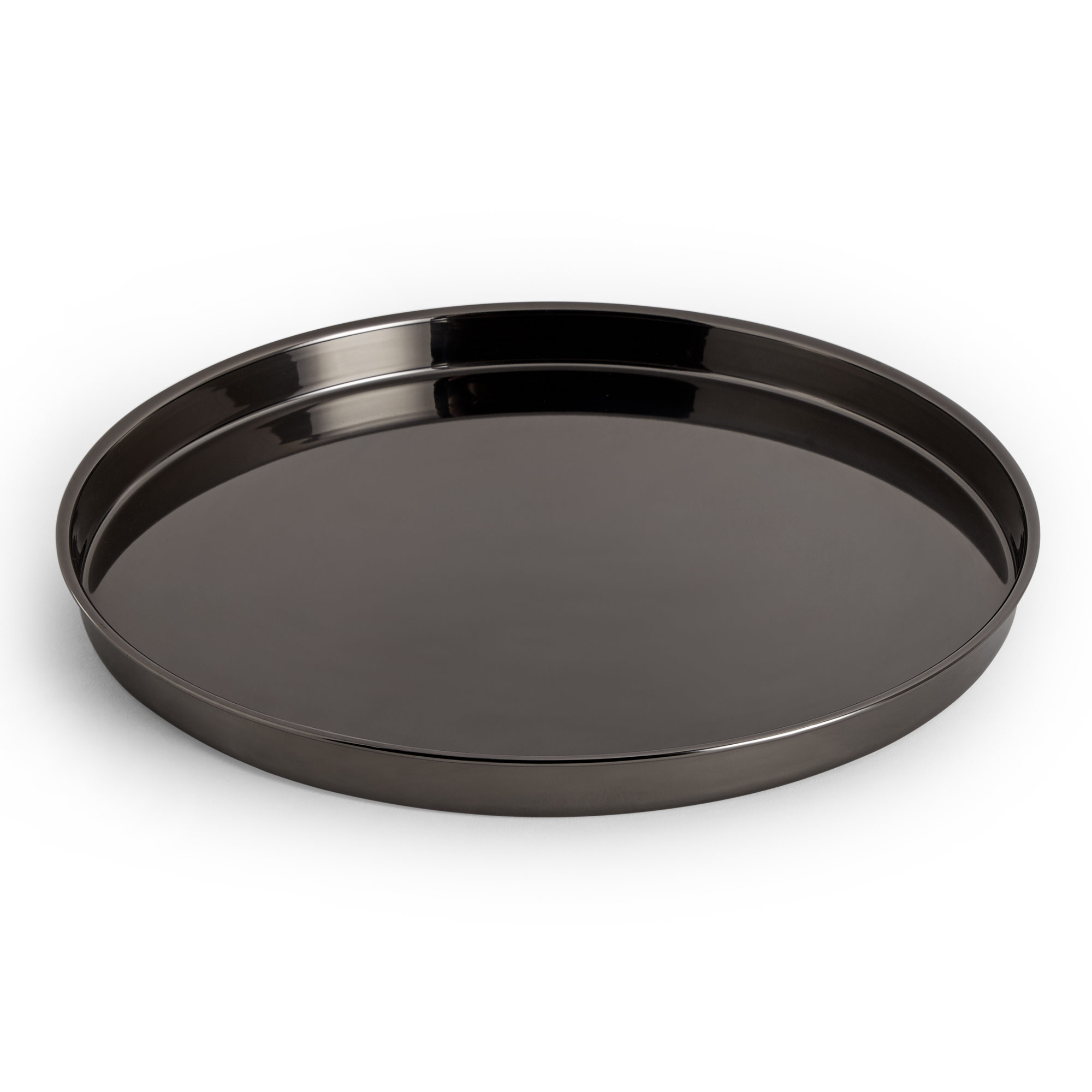 VonShef Round Serving Tray Graphite Bar & Drinks Tray Large 33cm ...