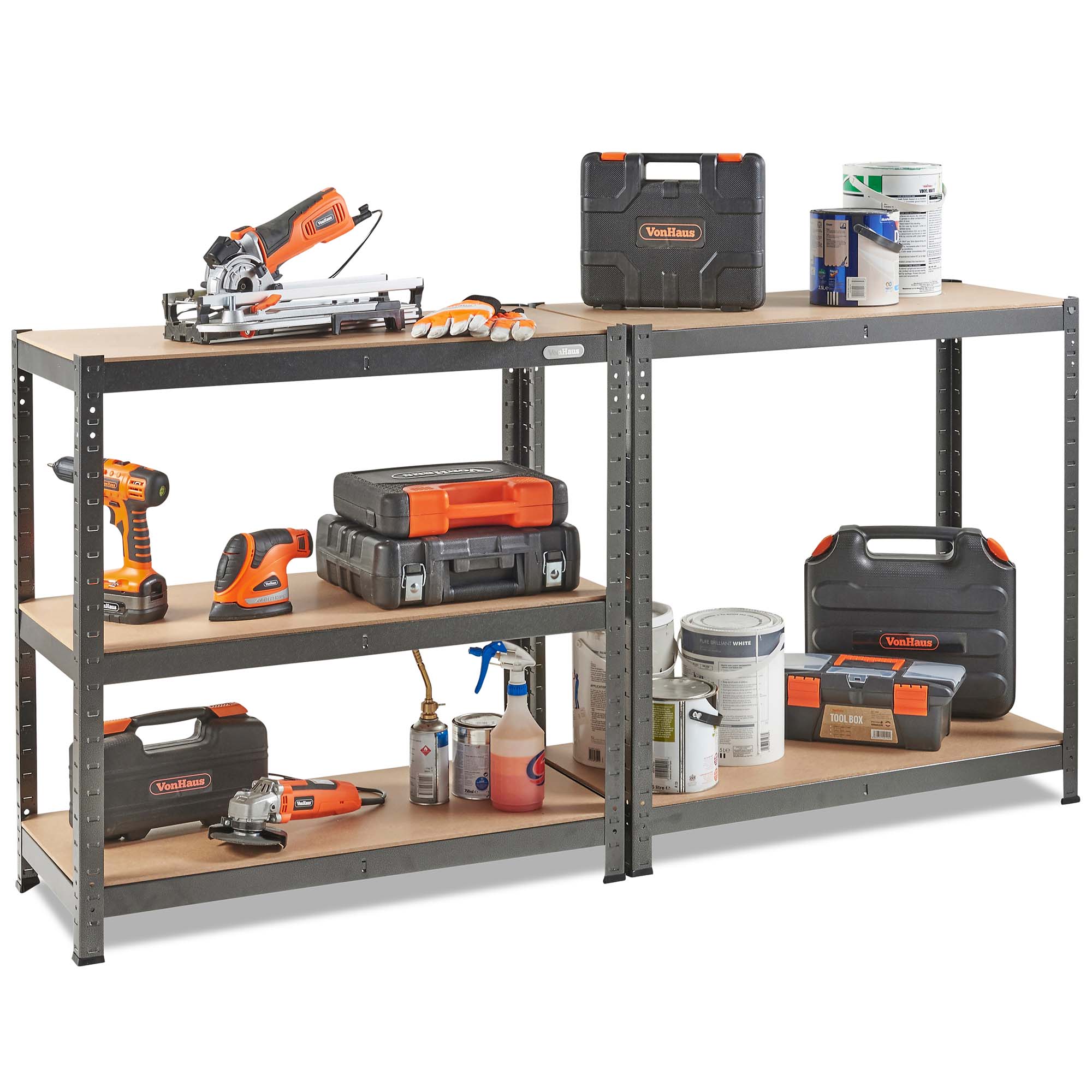 VonHaus Schwerlastregal / Lagerregal mit 5 Ebenen – Industriestahl