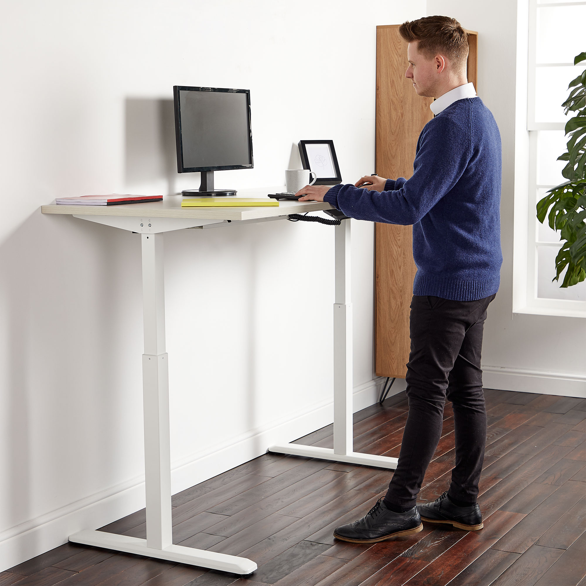 VonHaus Electronic Sit Stand Desk Frame Motorised, Adjustable Height